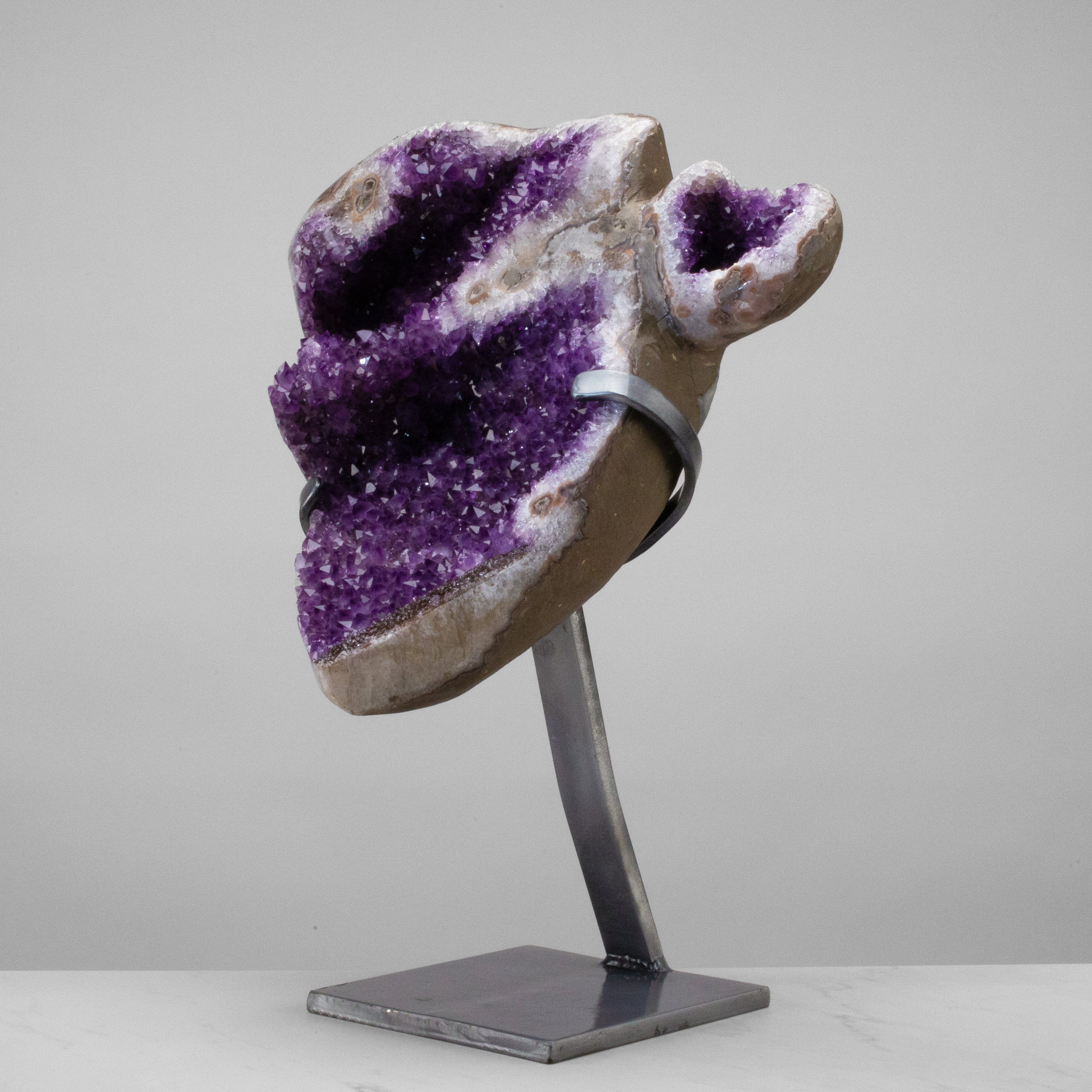 Kalifano Amethyst Uruguayan Amethyst Geode on Custom Stand - 22" / 53 lbs UAG15200.001