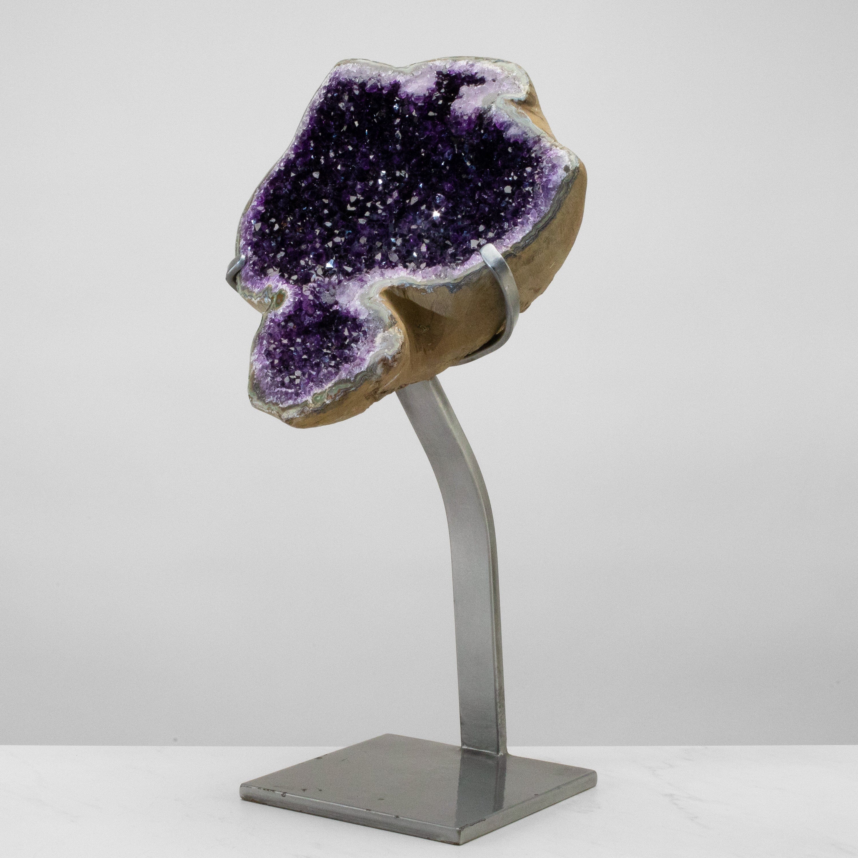 Kalifano Amethyst Uruguayan Amethyst Geode on Custom Stand - 23" / 35 lbs UAG14800.002