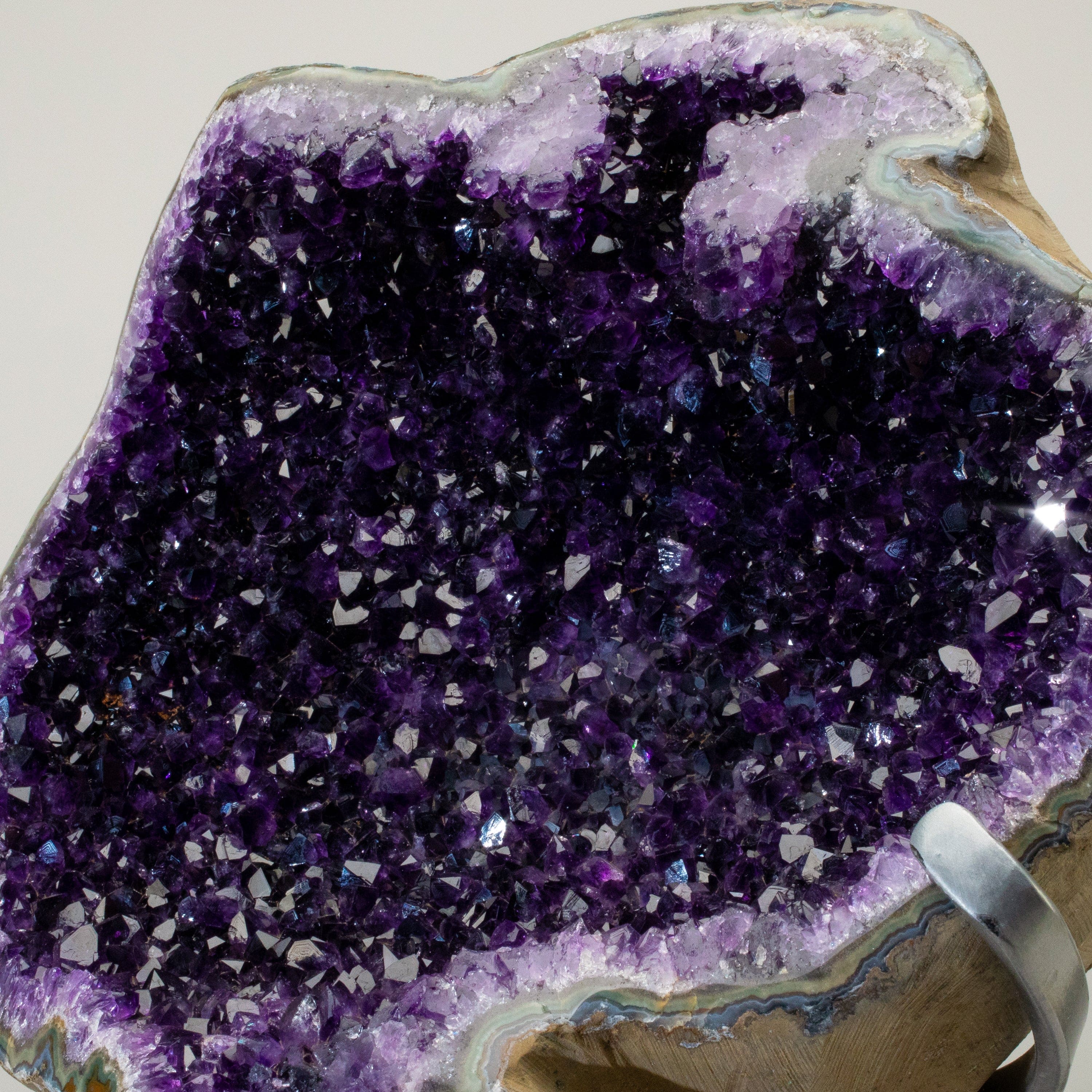 Kalifano Amethyst Uruguayan Amethyst Geode on Custom Stand - 23" / 35 lbs UAG14800.002