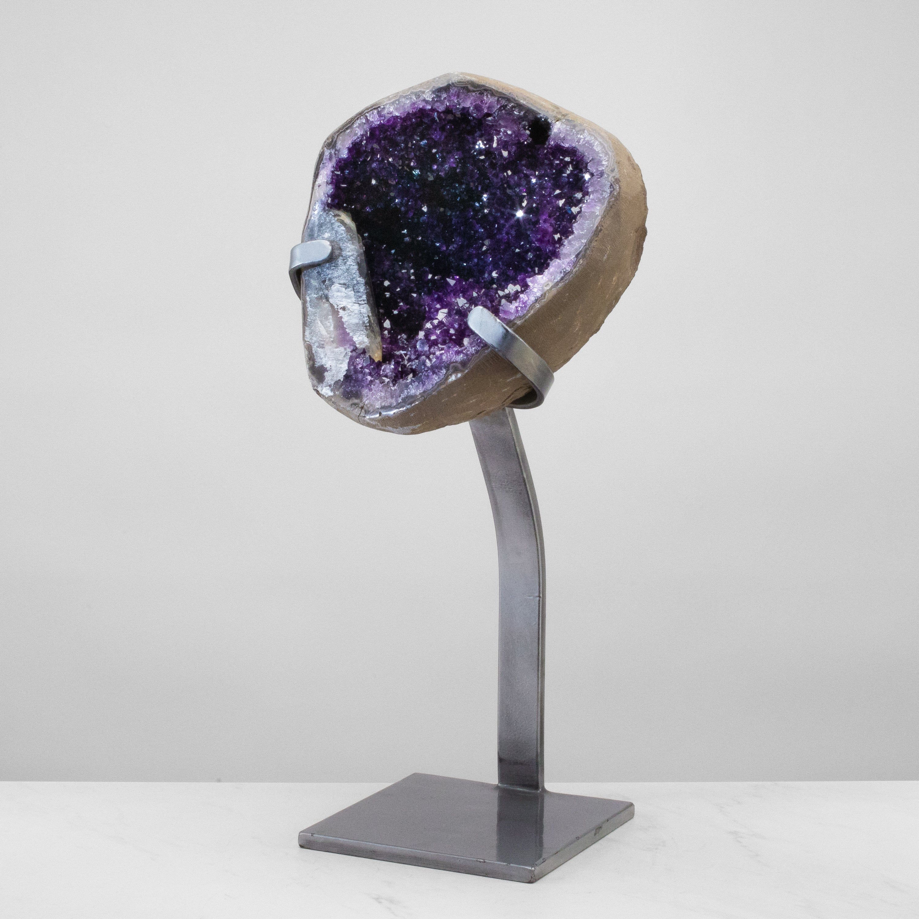 Kalifano Amethyst Uruguayan Amethyst Geode on Custom Stand - 24" / 40 lbs UAG16800.001