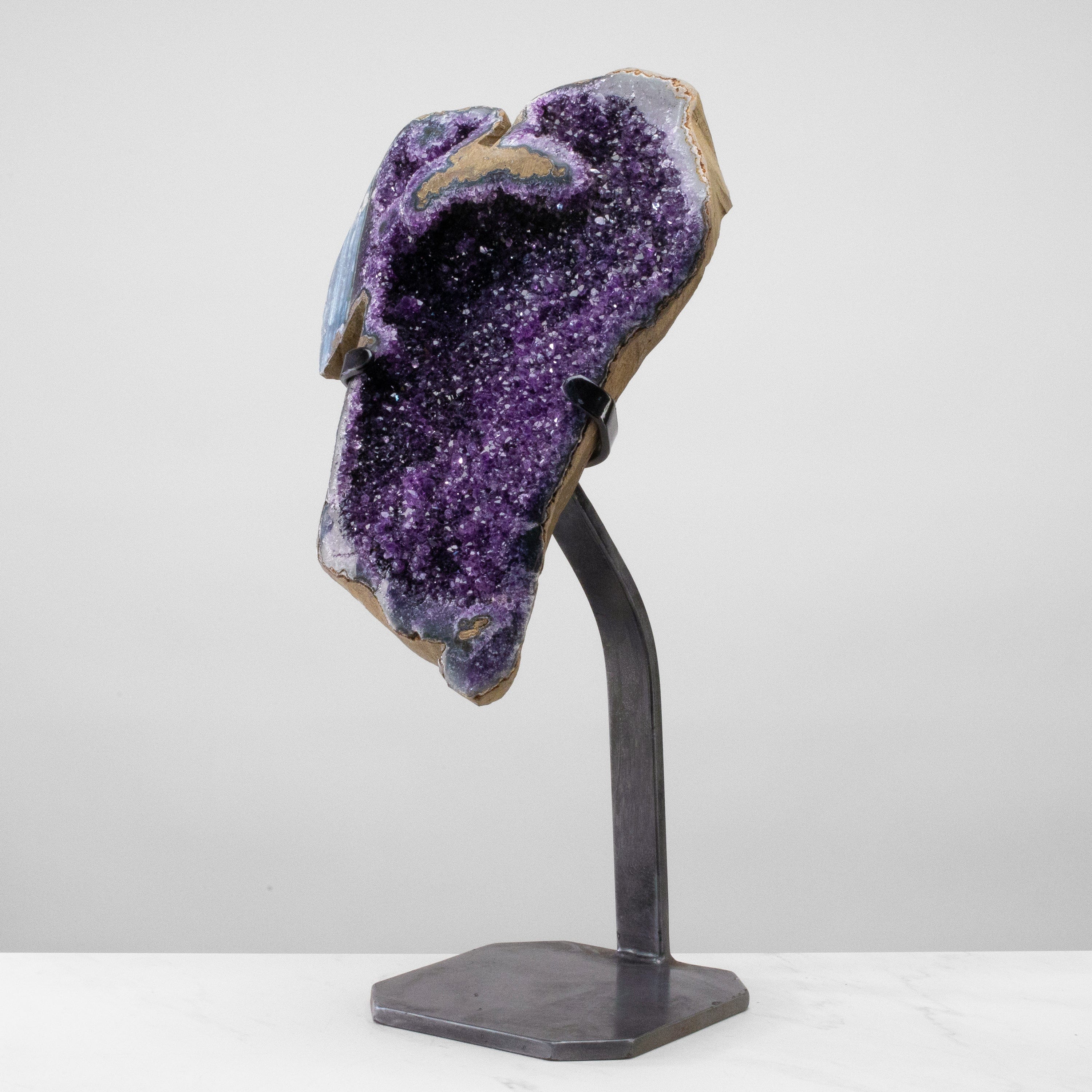 Kalifano Amethyst Uruguayan Amethyst Geode on Custom Stand - 24" / 41 lbs UAG19200.003