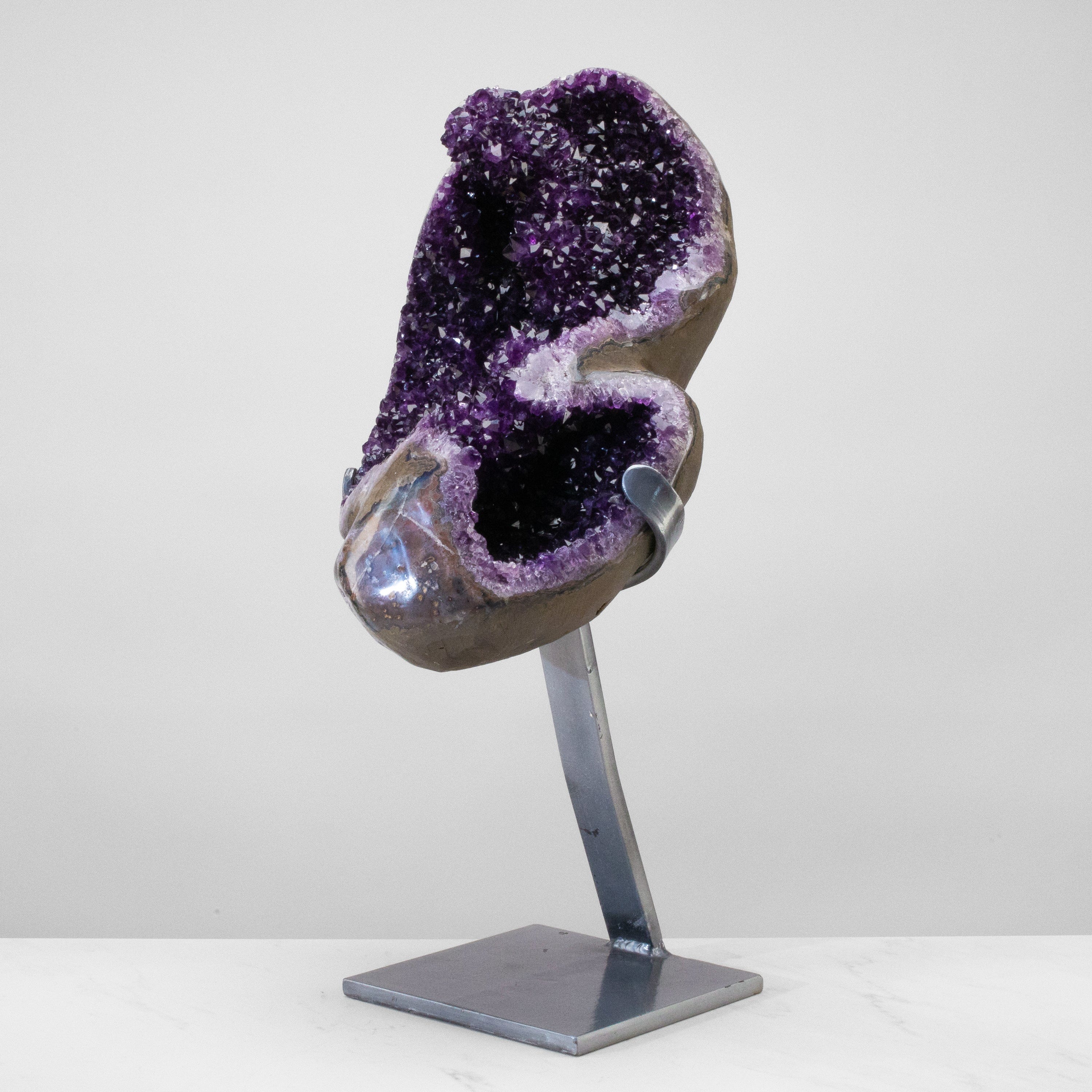 Kalifano Amethyst Uruguayan Amethyst Geode on Custom Stand - 24.5" / 58 lbs UAG26000.002