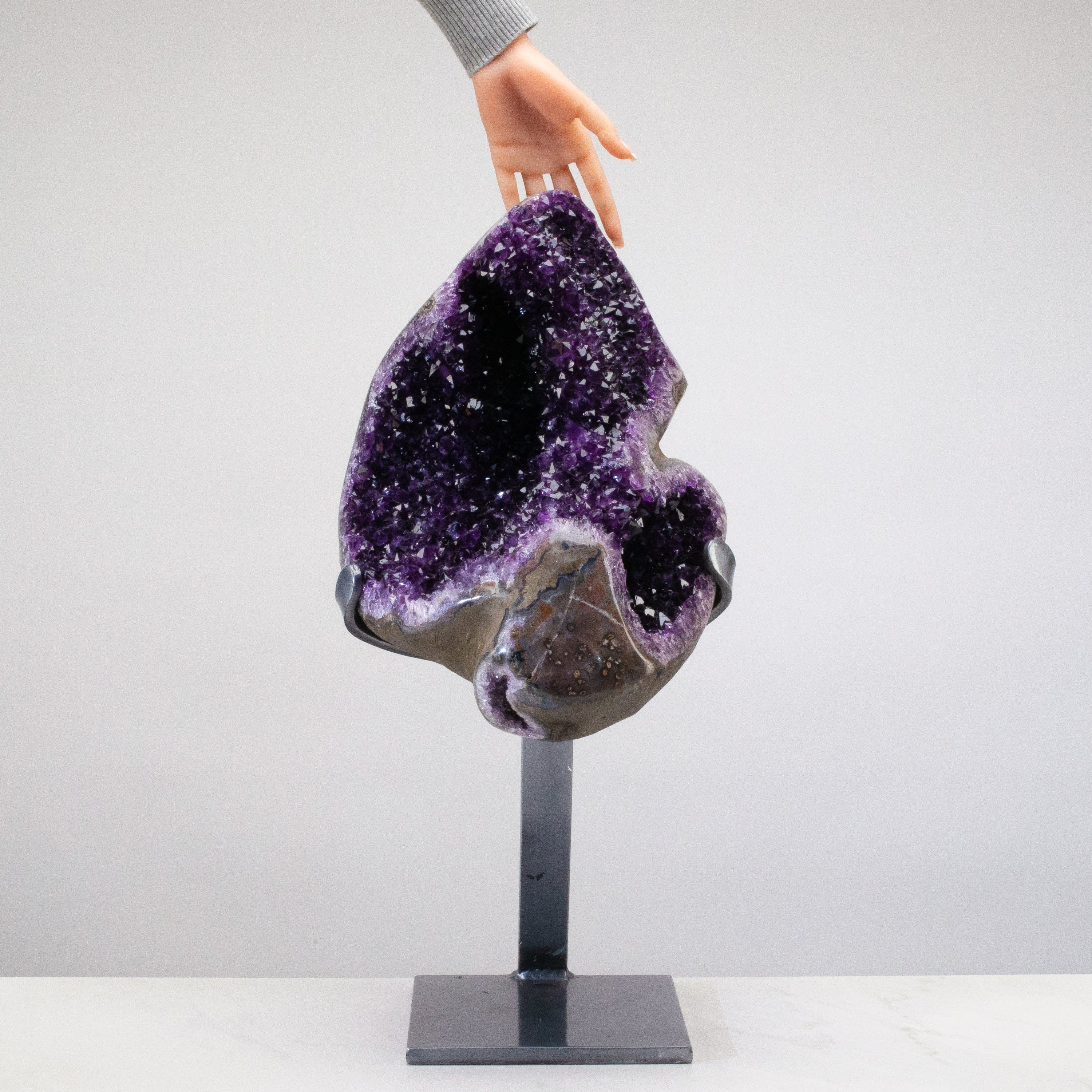 Kalifano Amethyst Uruguayan Amethyst Geode on Custom Stand - 24.5" / 58 lbs UAG26000.002