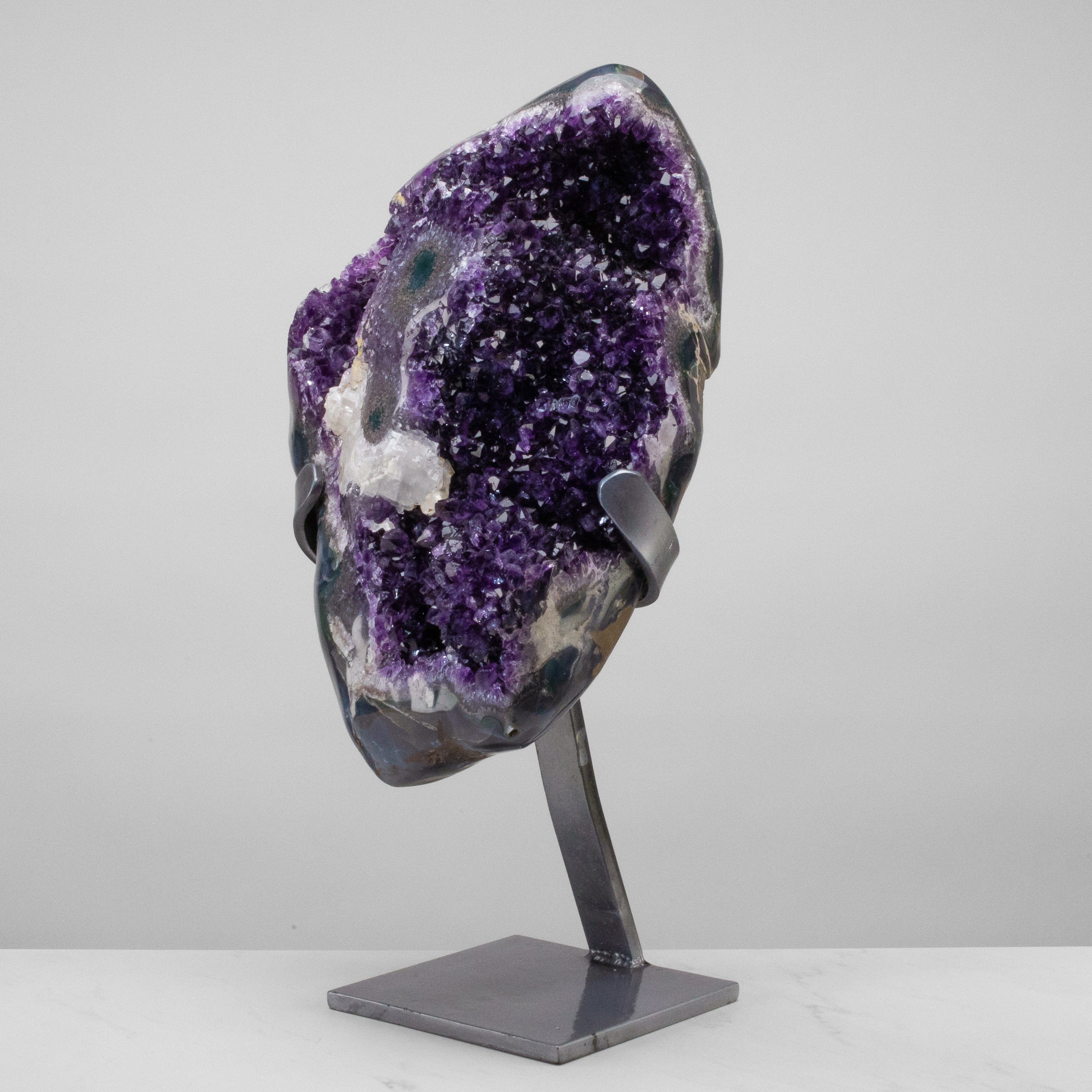 Kalifano Amethyst Uruguayan Amethyst Geode on Custom Stand - 24.5" / 71 lbs UAG25600.001