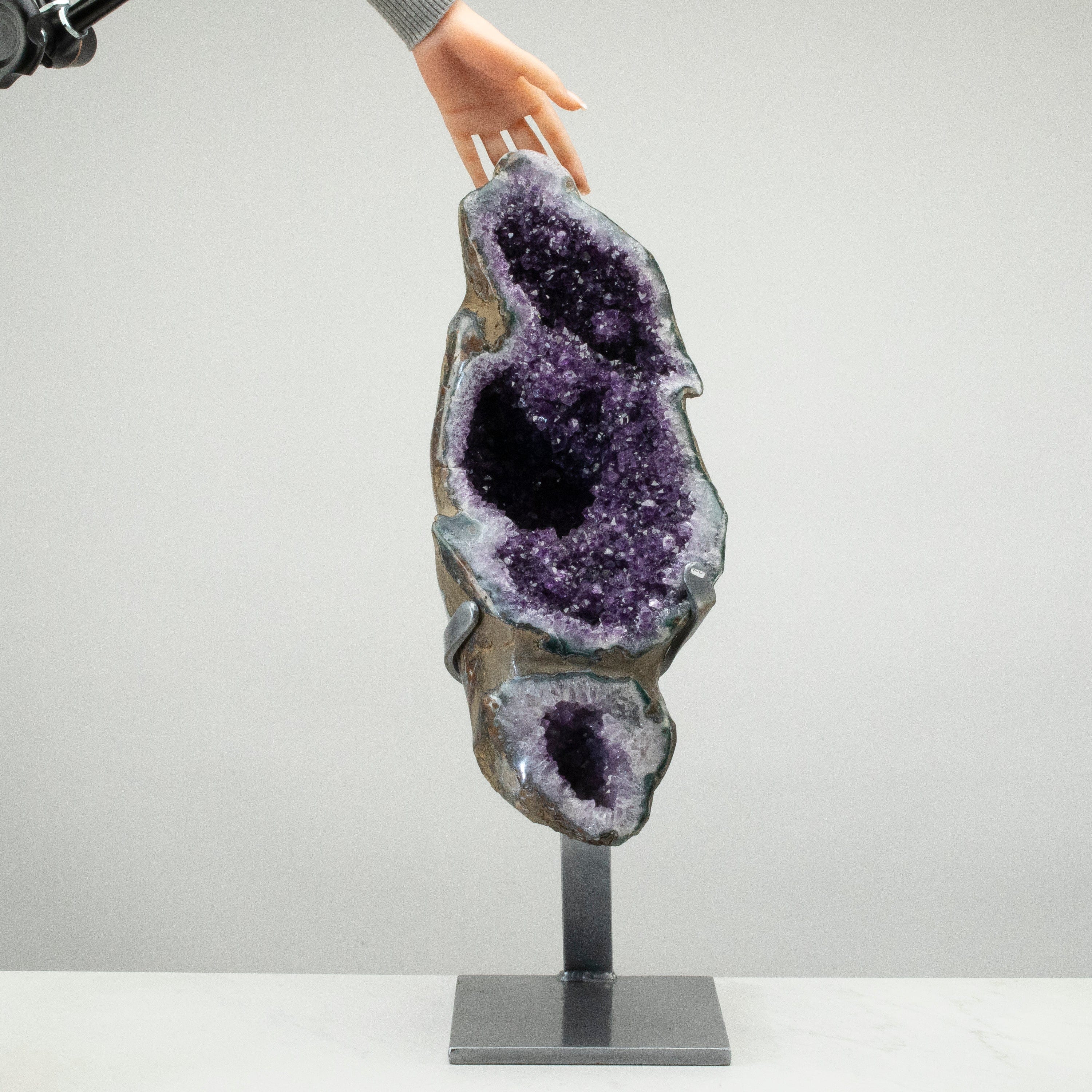 Kalifano Amethyst Uruguayan Amethyst Geode on Custom Stand - 26" / 39 lbs UAG18000.006