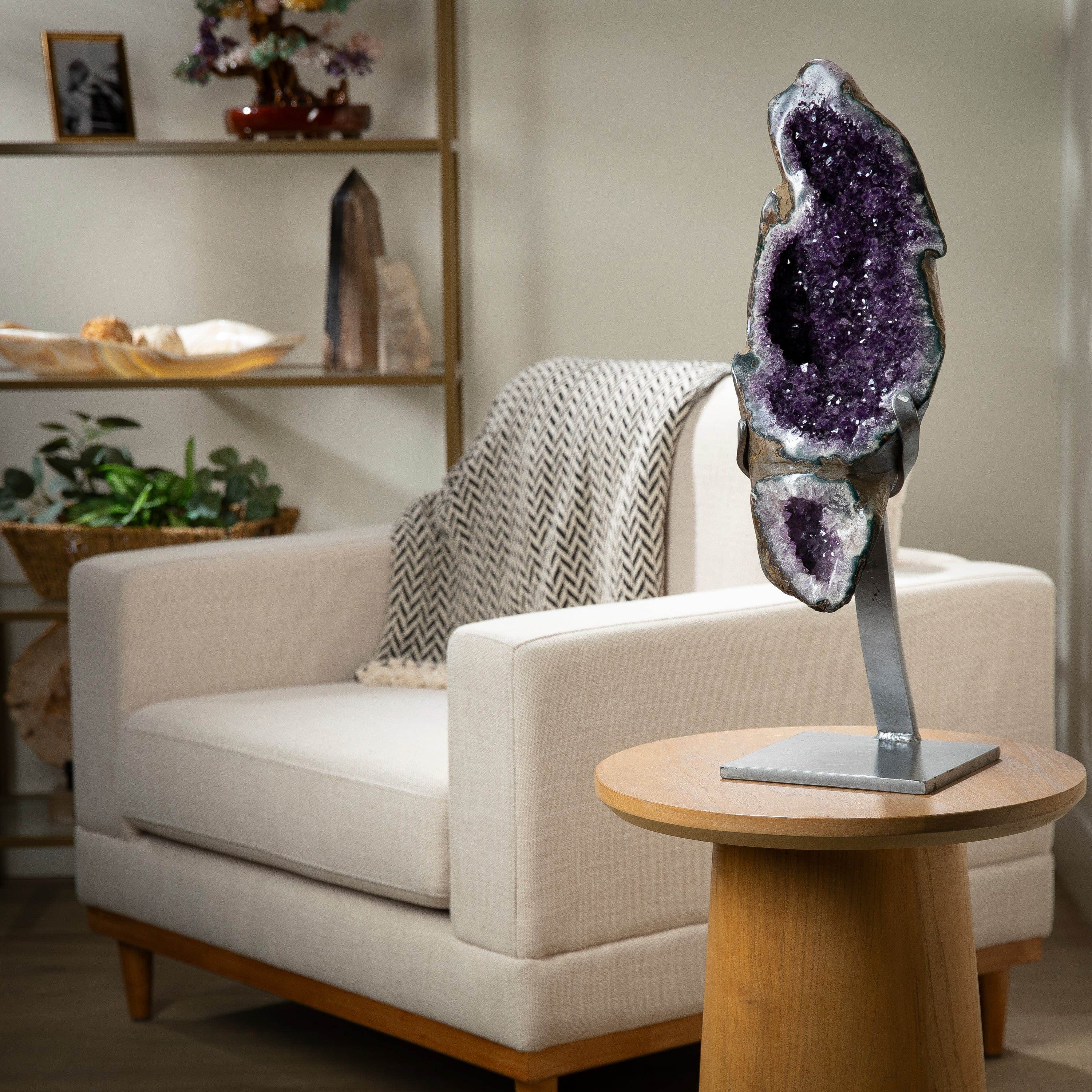 Kalifano Amethyst Uruguayan Amethyst Geode on Custom Stand - 26" / 39 lbs UAG18000.006