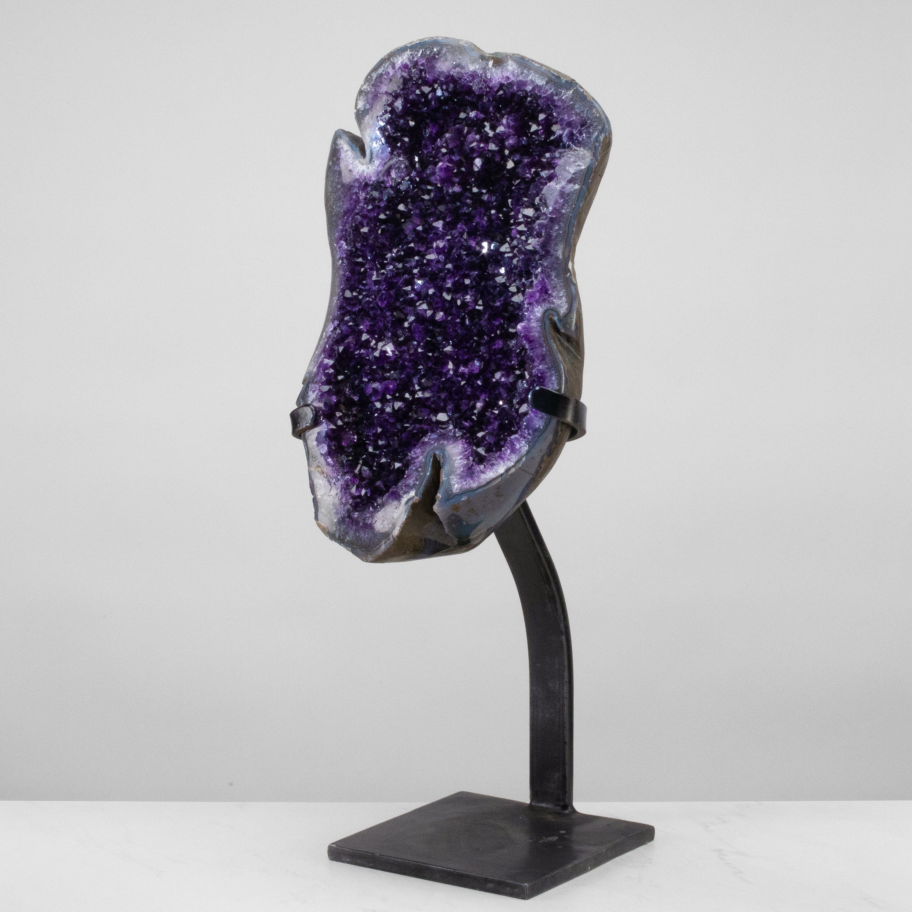 Kalifano Amethyst Uruguayan Amethyst Geode on Custom Stand - 26" / 42 lbs UAG19200.002