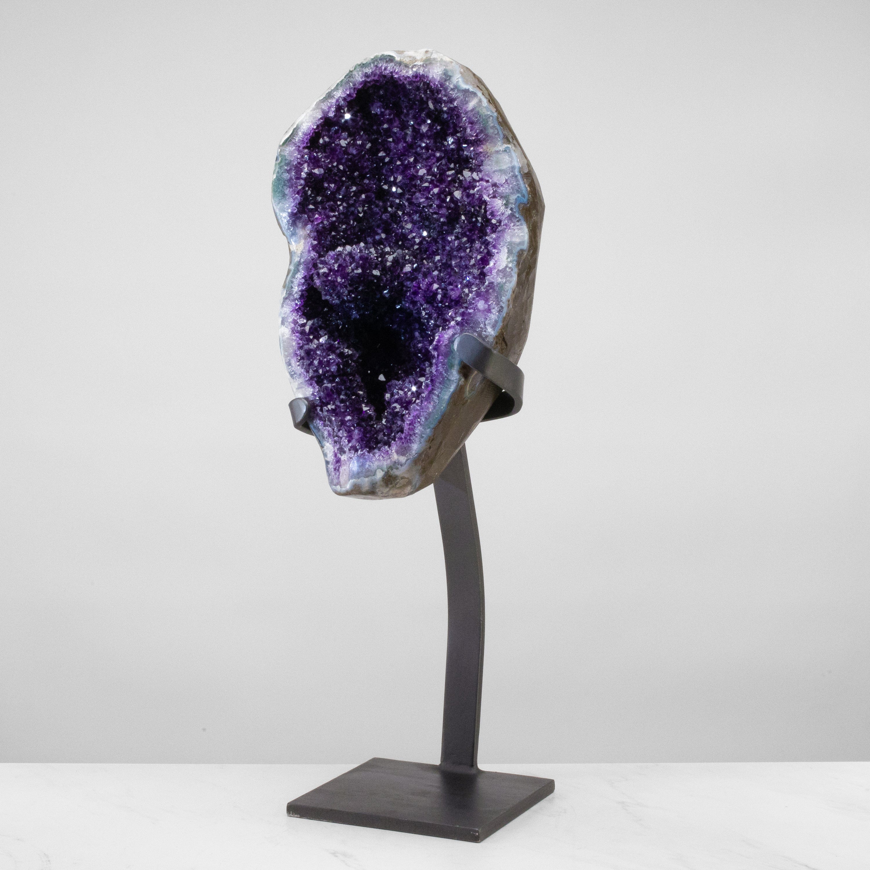 Kalifano Amethyst Uruguayan Amethyst Geode on Custom Stand - 29" / 56 lbs UAG28000.002