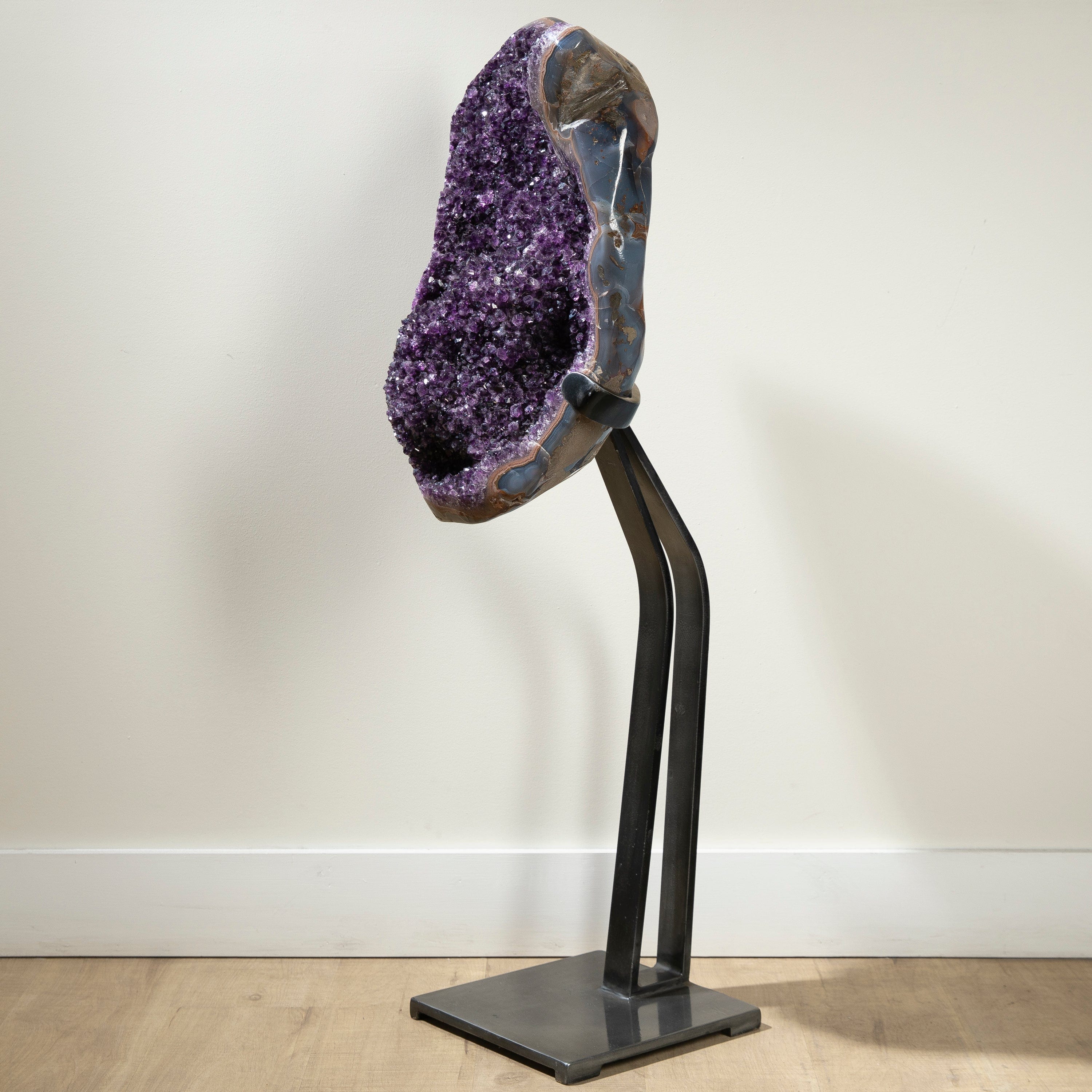 Kalifano Amethyst Uruguayan Amethyst Geode on Custom Stand - 47" / 130 lbs UAG56000.001