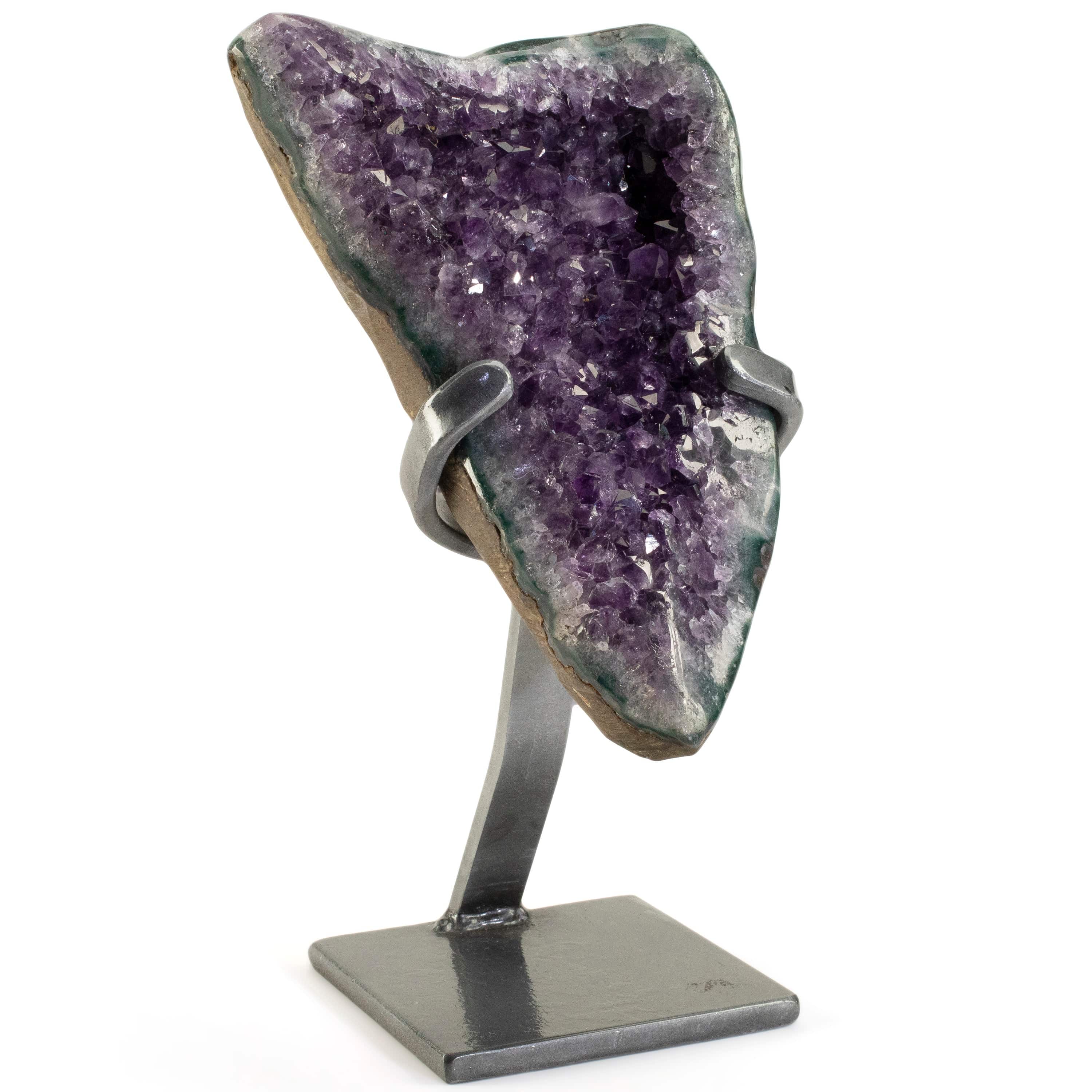 Kalifano Amethyst Uruguayan Amethyst Geode on Custom Stand - 5.3 lbs / 10 in. UAG2400.039