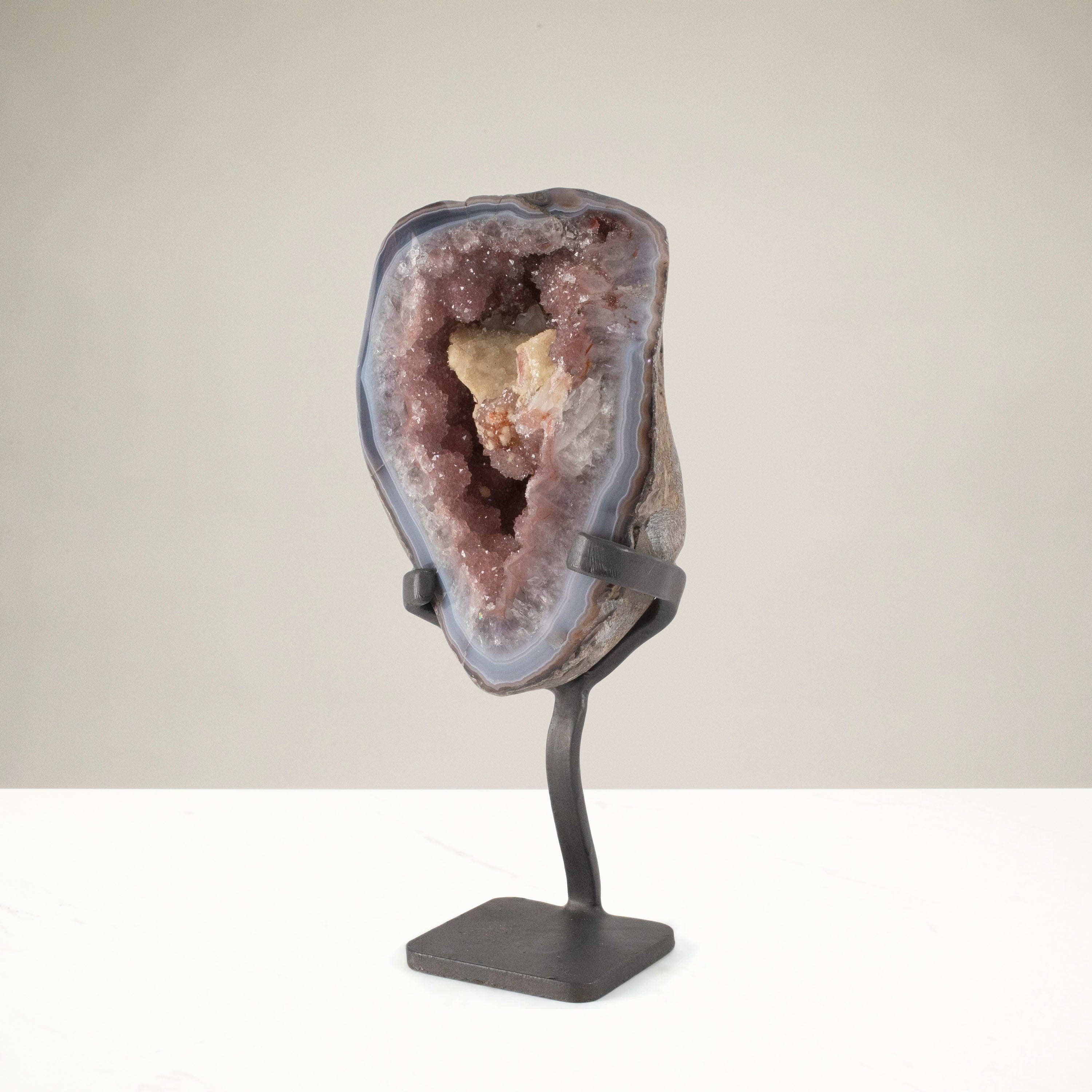 Kalifano Amethyst Uruguayan Amethyst Geode on Custom Stand - 5.7 lbs / 10 in. UAG2400.040