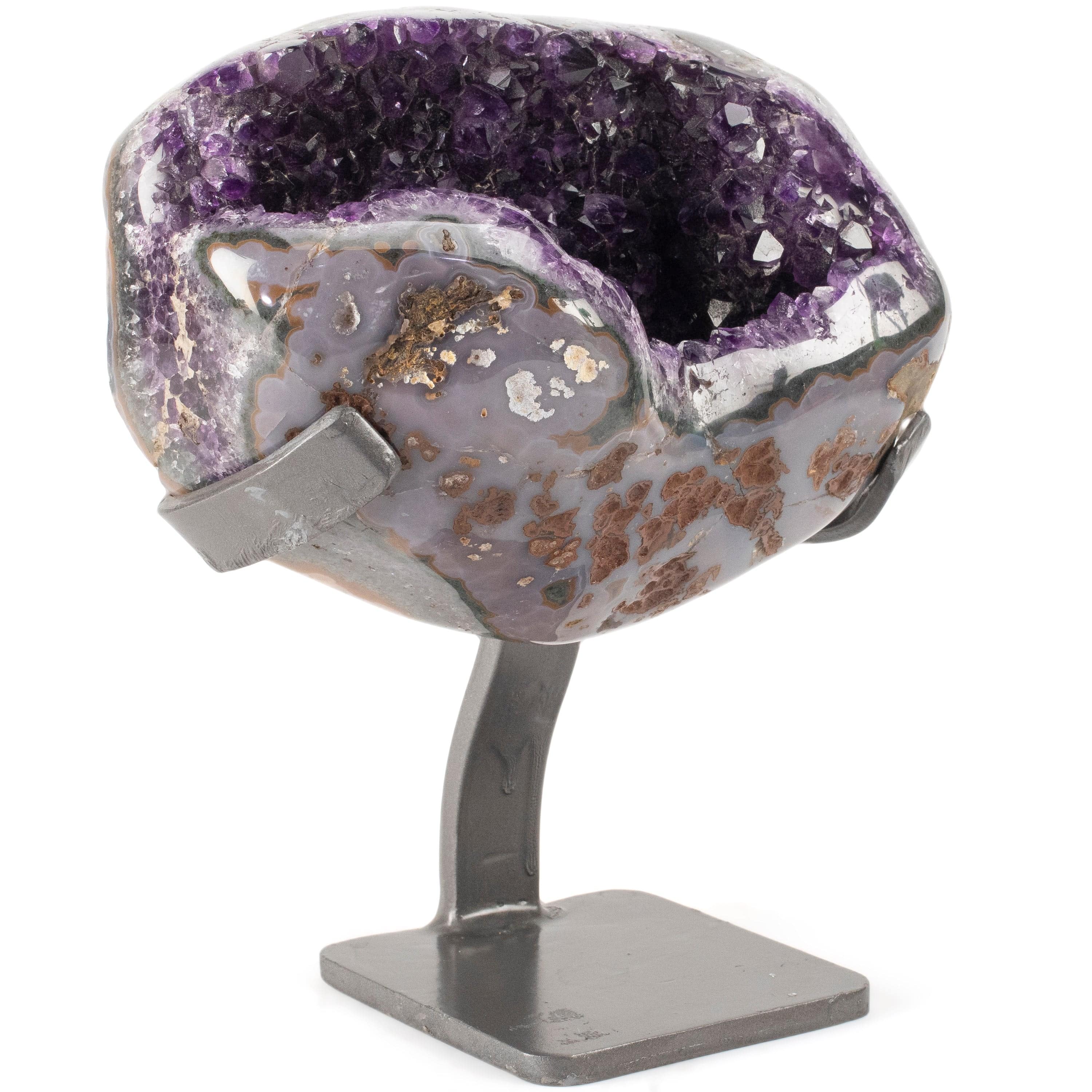 Kalifano Amethyst Uruguayan Amethyst Geode on Custom Stand - 6.4 lbs / 8.5 in. UAG2900.017