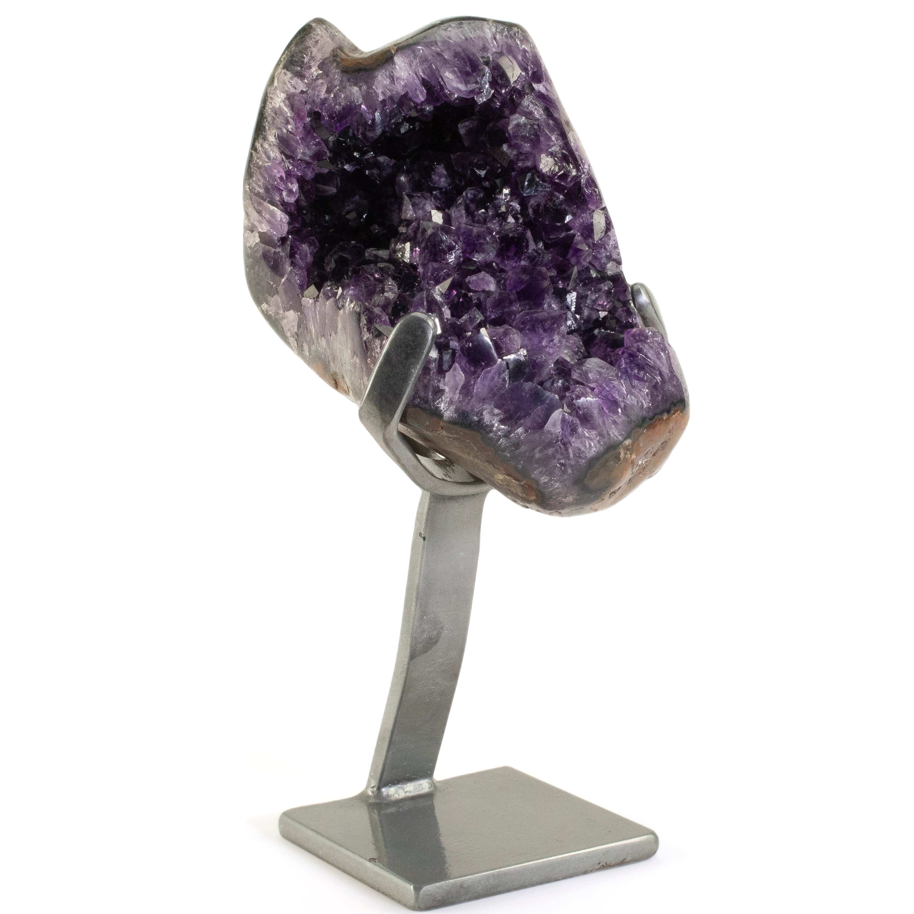 Kalifano Amethyst Uruguayan Amethyst Geode on Custom Stand - 7.9 lbs / 11.5 in. UAG3600.011