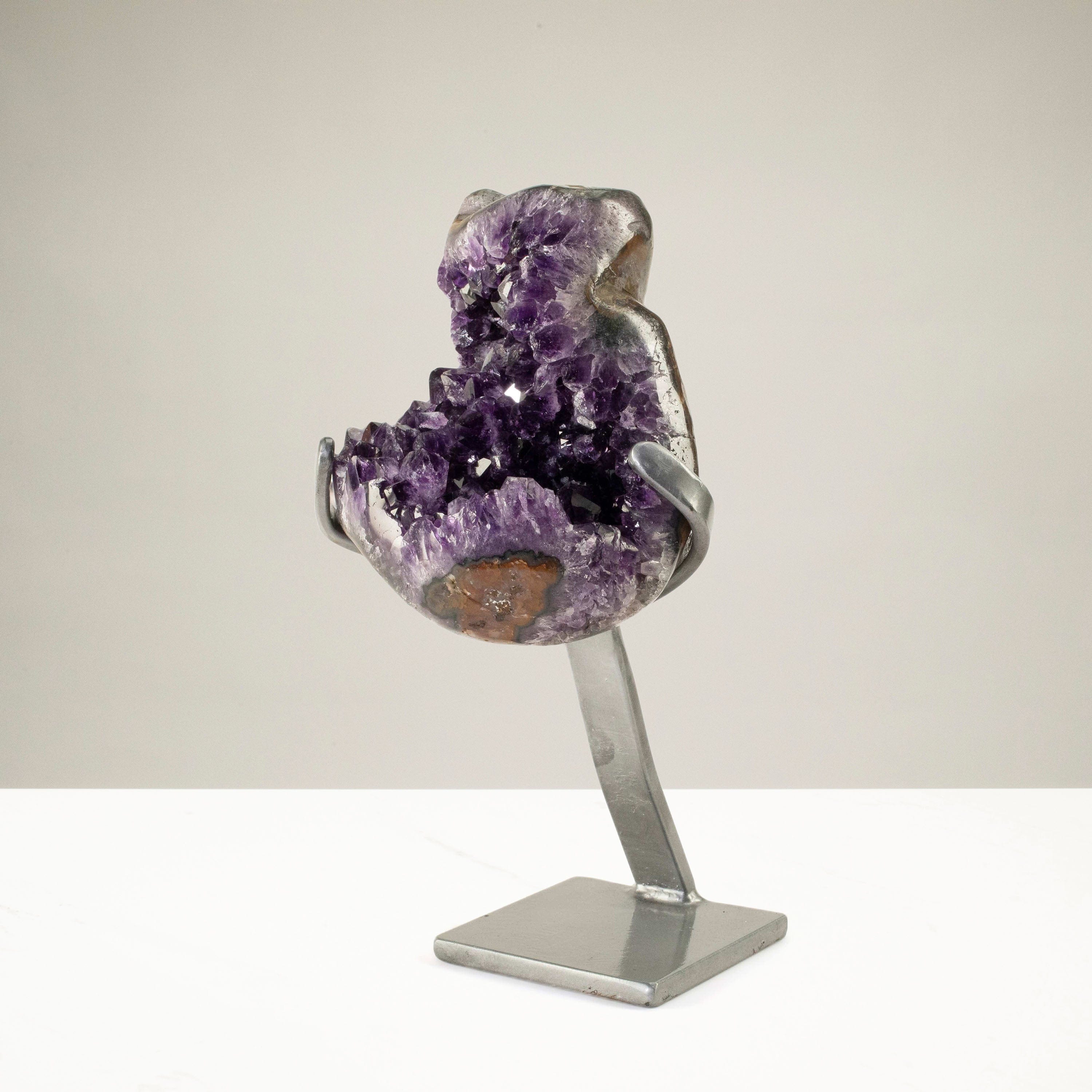 Kalifano Amethyst Uruguayan Amethyst Geode on Custom Stand - 7.9 lbs / 11.5 in. UAG3600.011