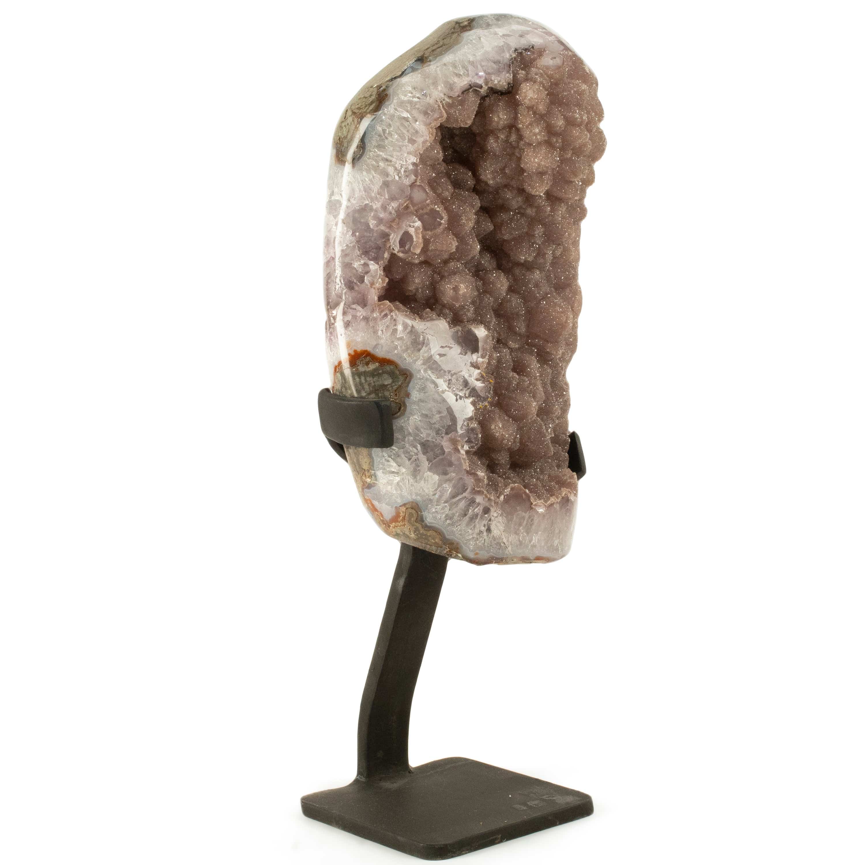 Kalifano Amethyst Uruguayan Amethyst Geode on Custom Stand - 8.1 lbs / 13.5 in. UAG3700.002