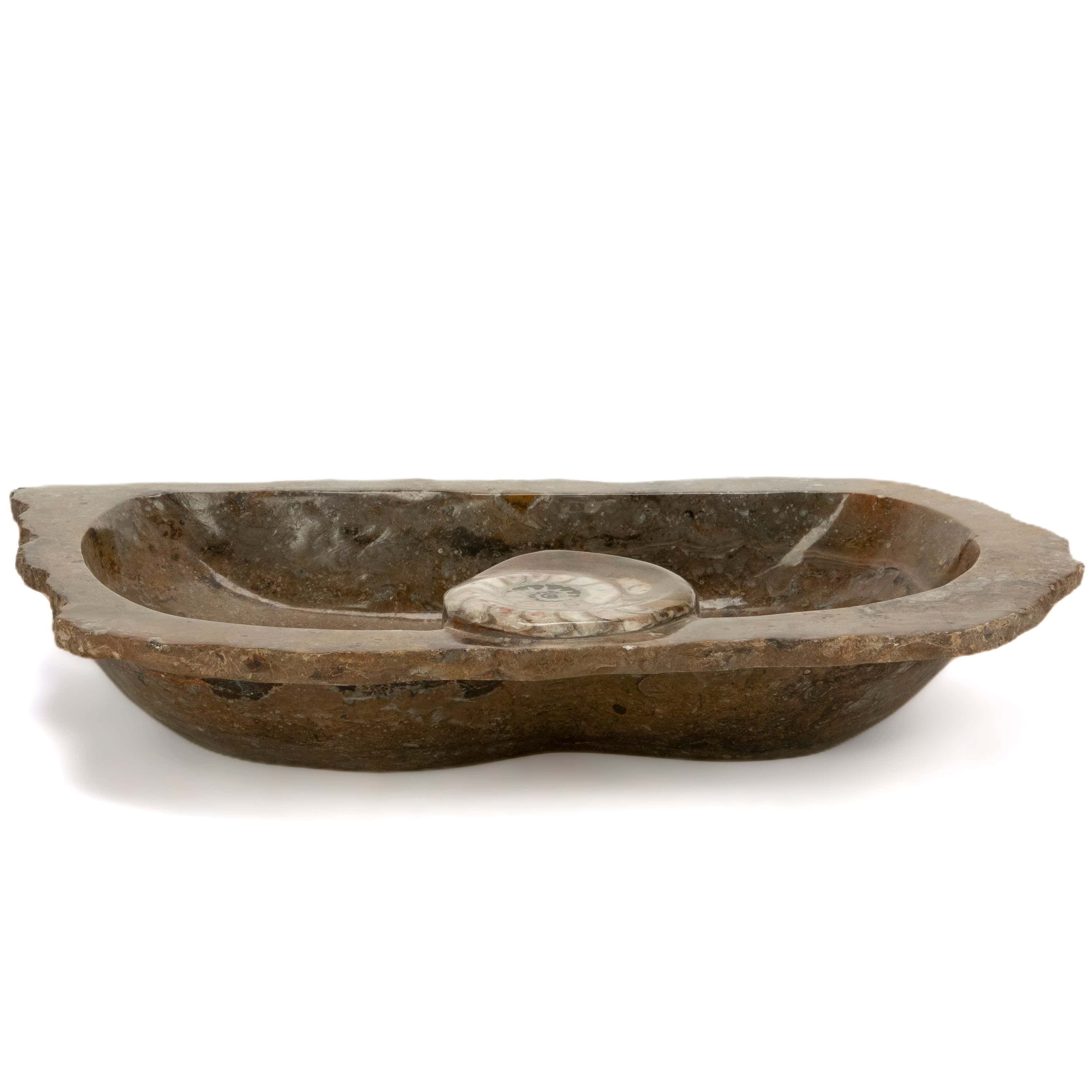 KALIFANO Ammonite Ammonite Fossil Sink Bowl from Morocco - 25" AMBOWL3200.003