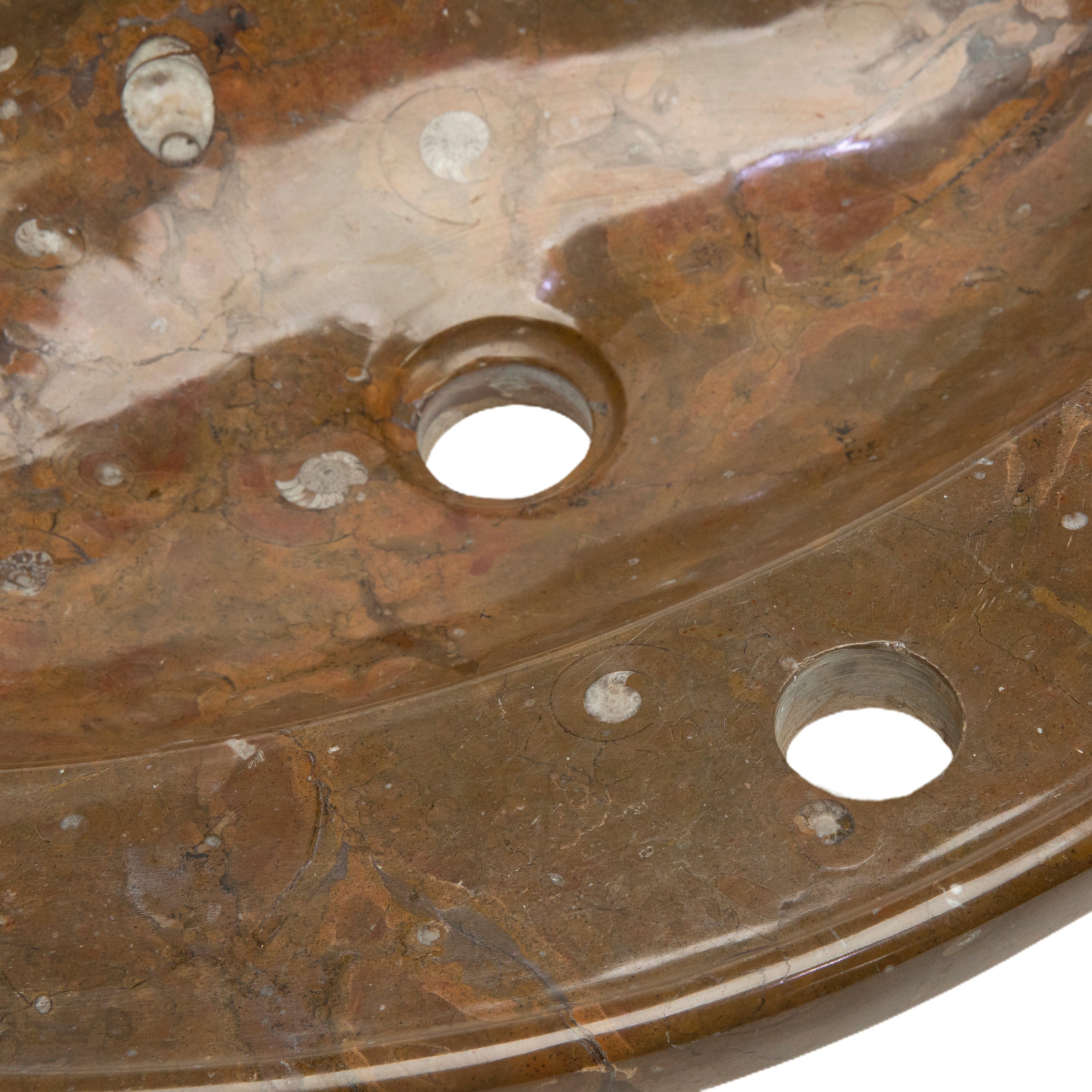 KALIFANO Ammonites Ammonite Fossil Sink Bowl from Morocco - 23" AMBOWL3200.008