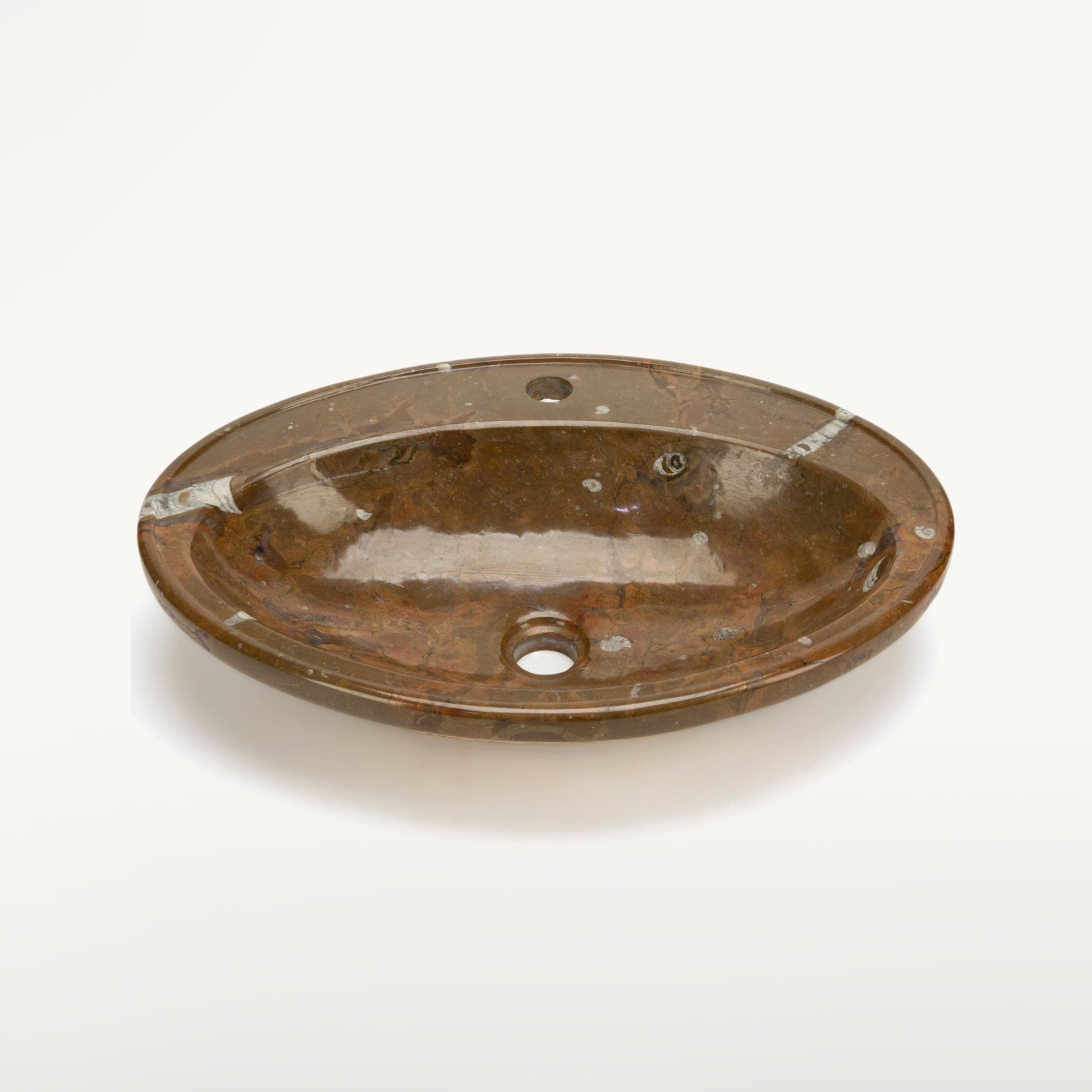 KALIFANO Ammonites Ammonite Fossil Sink Bowl from Morocco - 23" AMBOWL3200.008