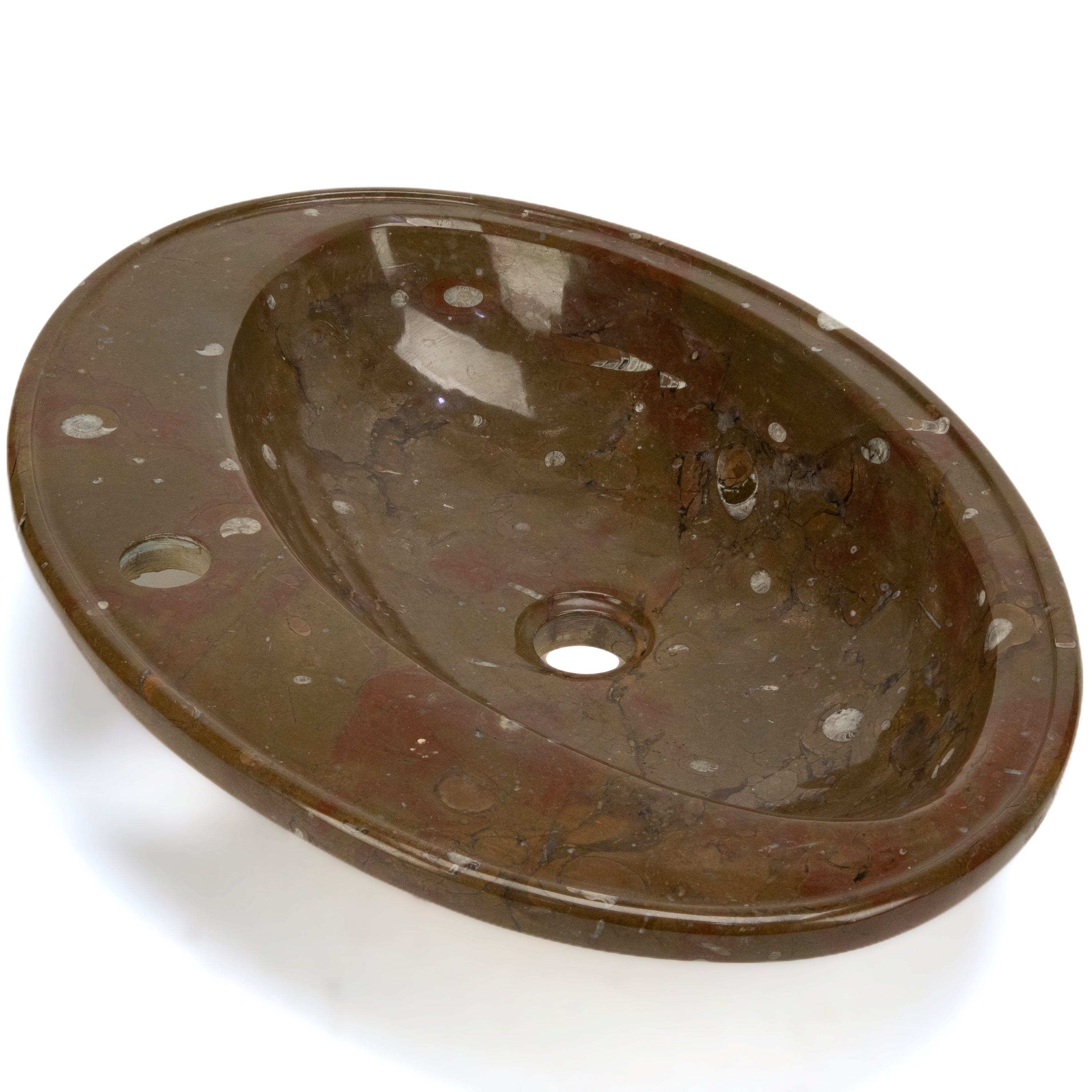 KALIFANO Ammonites Ammonite Fossil Sink Bowl from Morocco - 23" AMBOWL3200.009