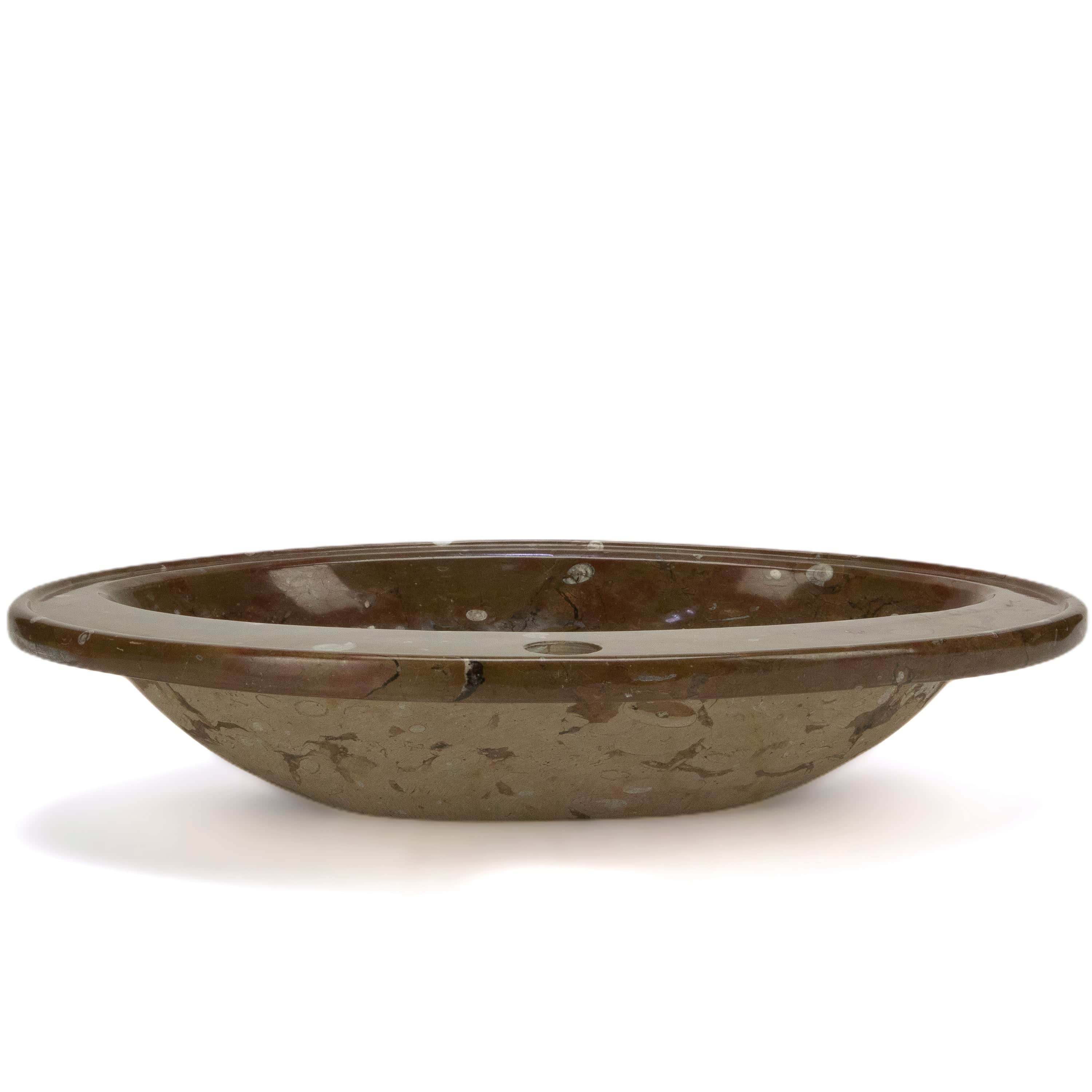 KALIFANO Ammonites Ammonite Fossil Sink Bowl from Morocco - 23" AMBOWL3200.009