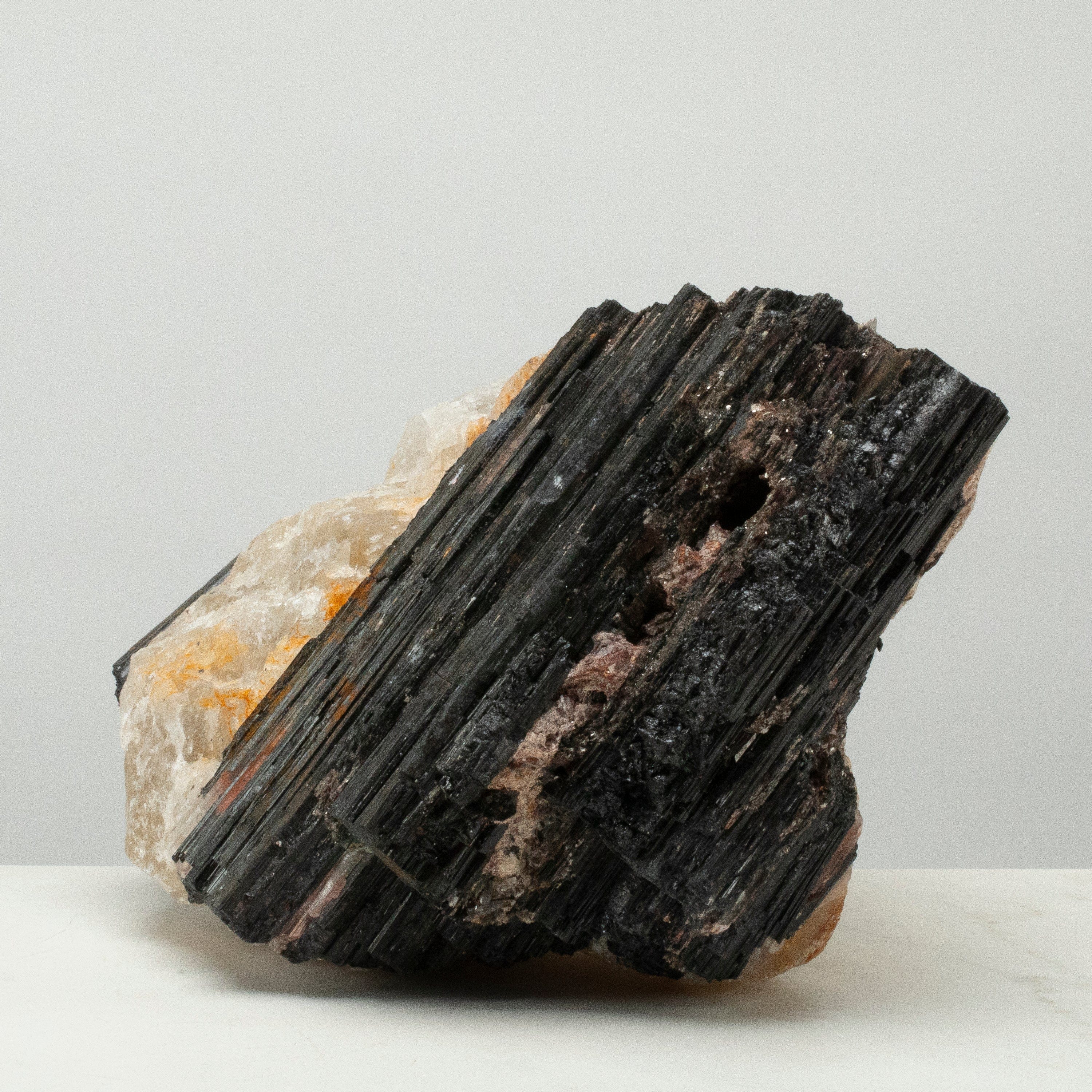 Kalifano Black Tourmaline Raw Black Tourmaline and Mica Log 11" / 29.8lbs BT2200.002