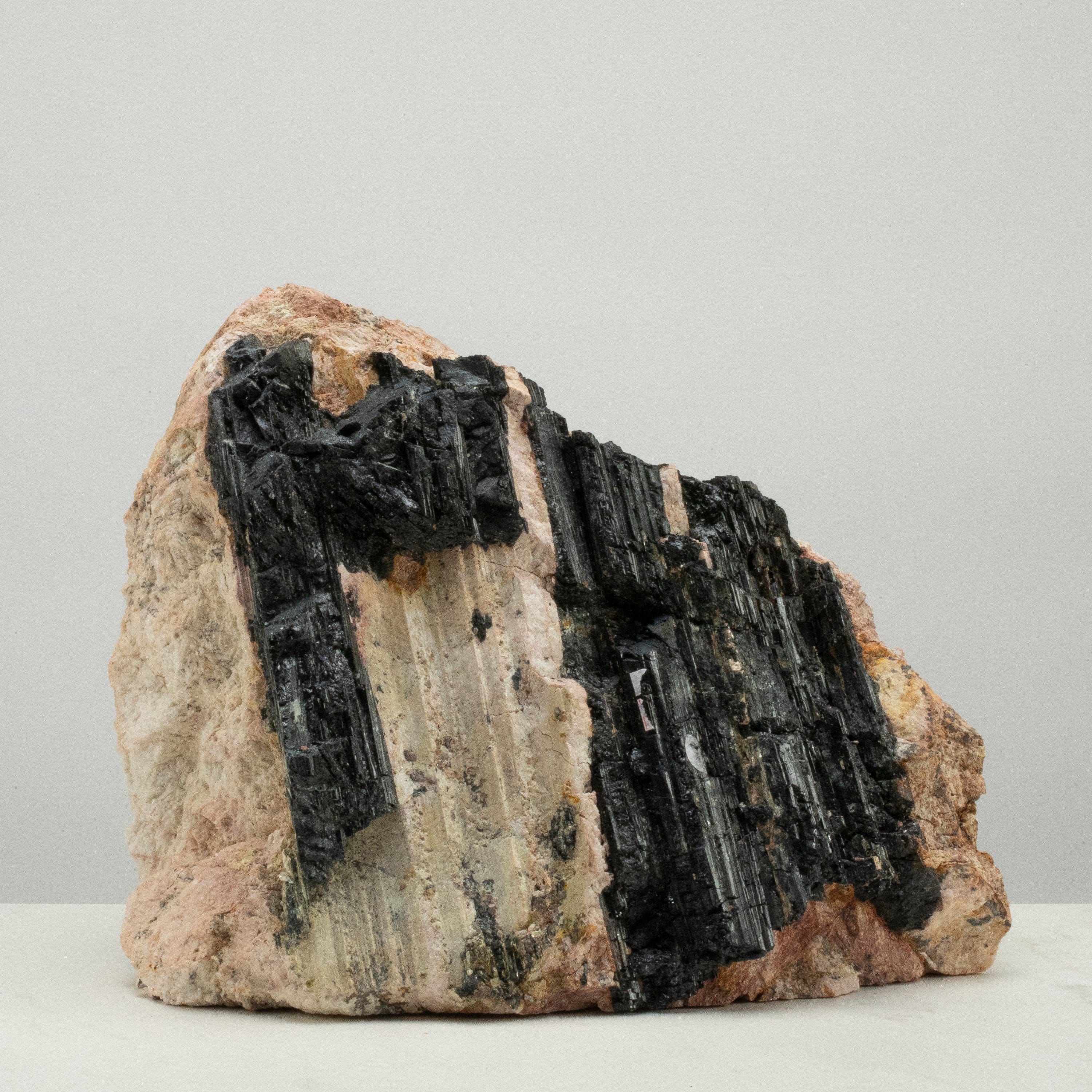 Kalifano Black Tourmaline Raw Black Tourmaline and Mica Log 12" / 41lbs BT2800.002