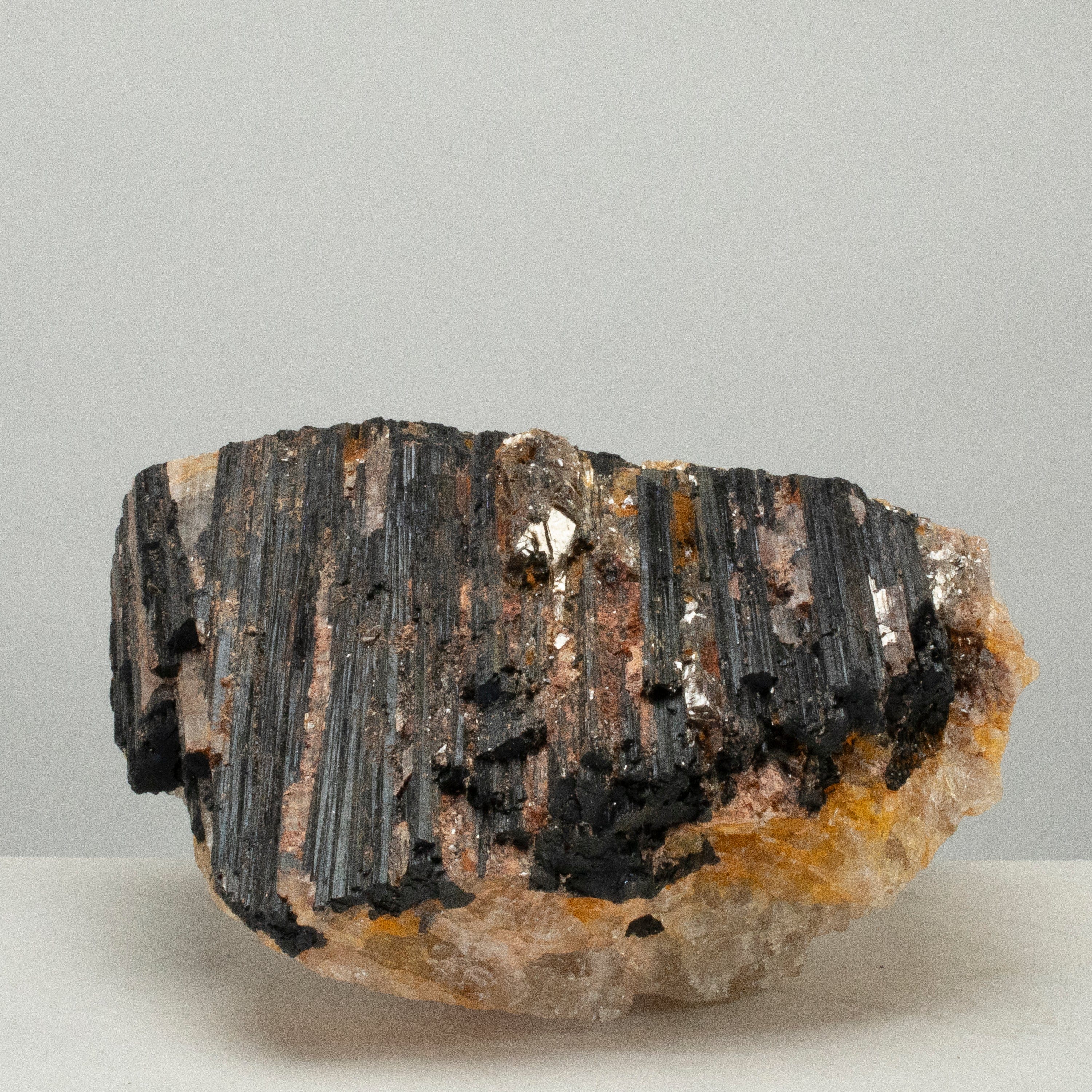 Kalifano Black Tourmaline Raw Black Tourmaline and Mica Log 13" / 27.1lbs BT2400.001