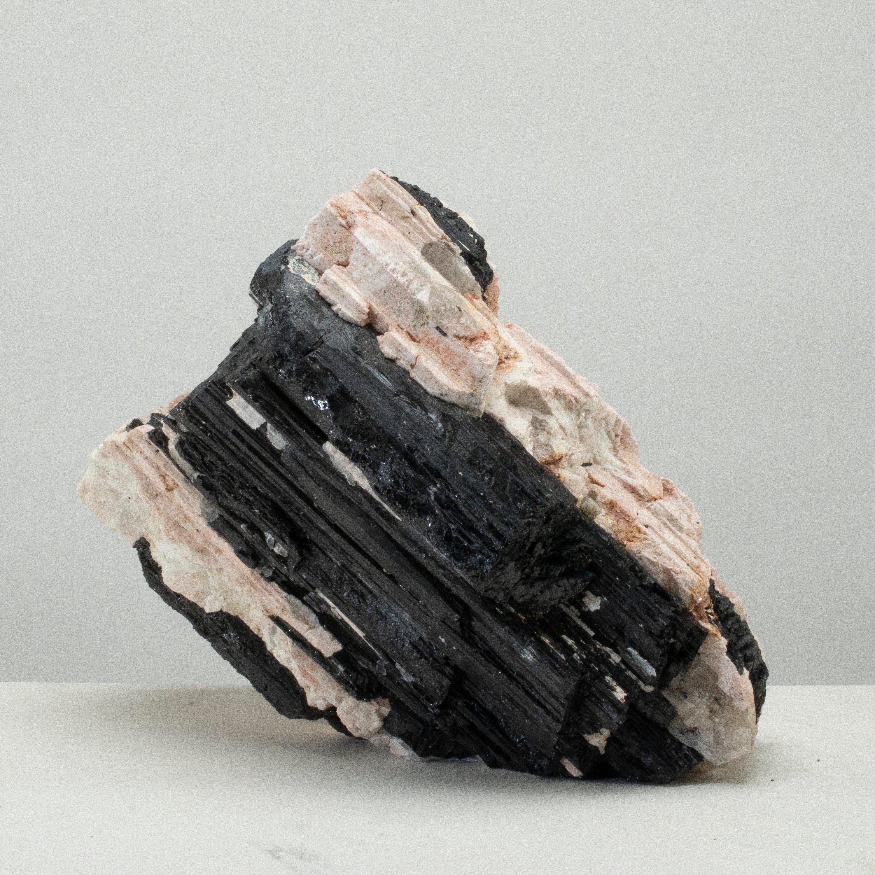 Kalifano Black Tourmaline Raw Black Tourmaline and Mica Log 13" / 39.2lbs BT2600.006