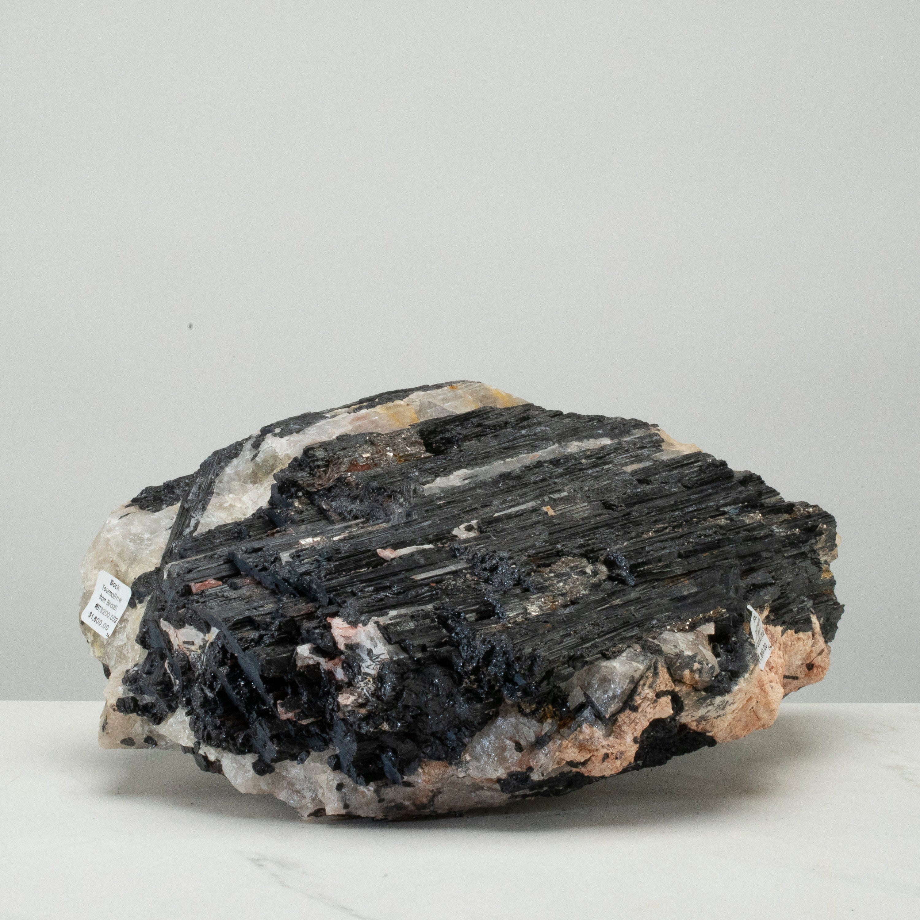 Kalifano Black Tourmaline Raw Black Tourmaline and Mica Log 14" / 37.7lbs BT3200.002