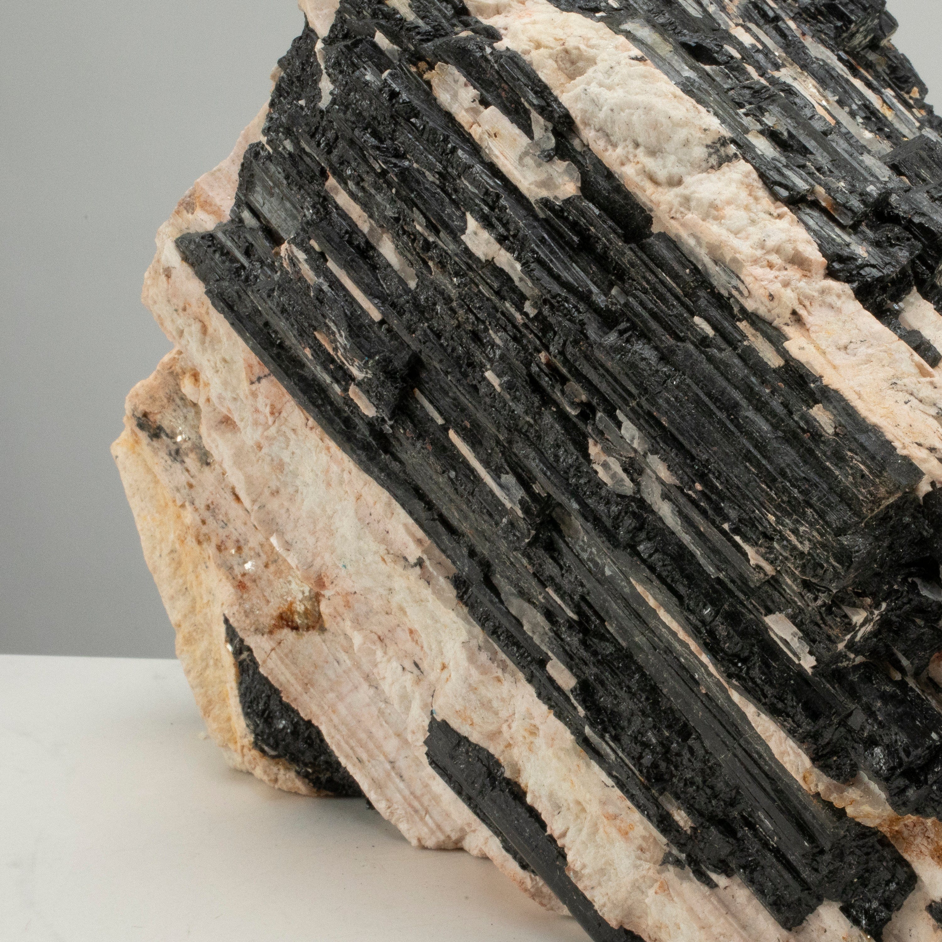 Kalifano Black Tourmaline Raw Black Tourmaline and Mica Log 9" / 37lbs BT2600.008