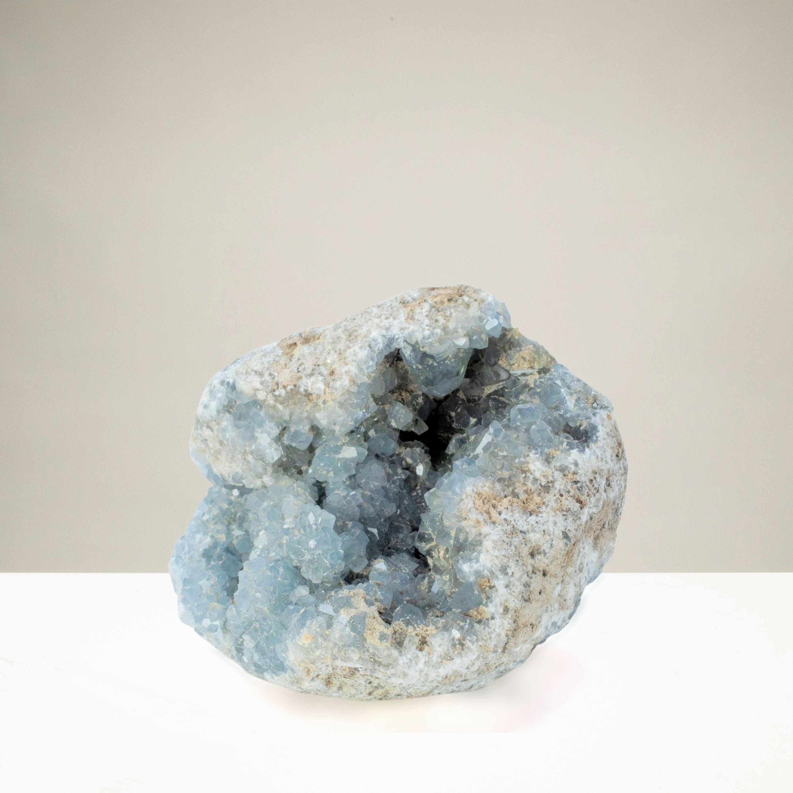 Kalifano Celestite Natural Celestite Crystal Cluster Geode - 3.5 in. CG260