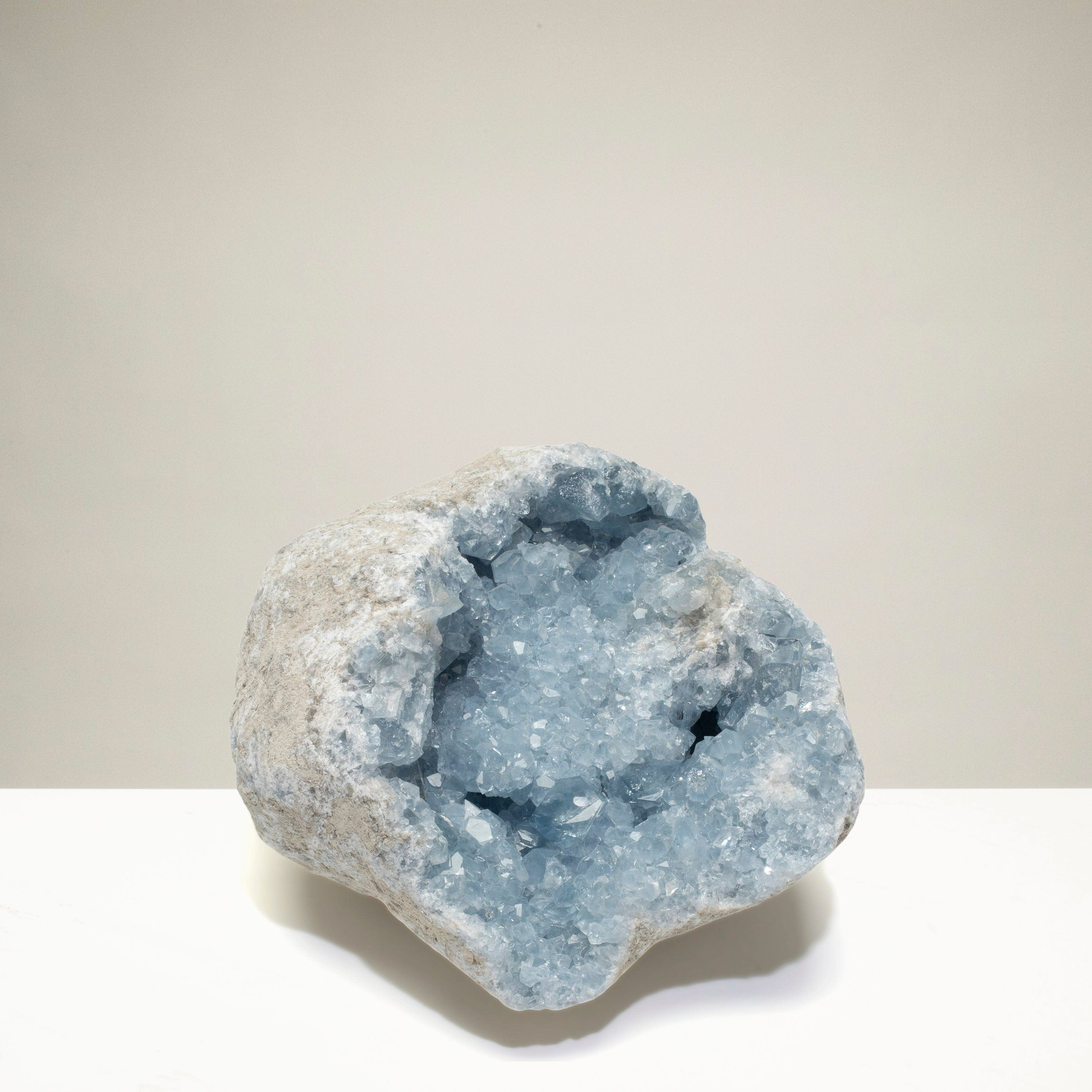 Kalifano Celestite Natural Celestite Crystal Cluster Geode from Madagascar - 7 in. CG1700.001