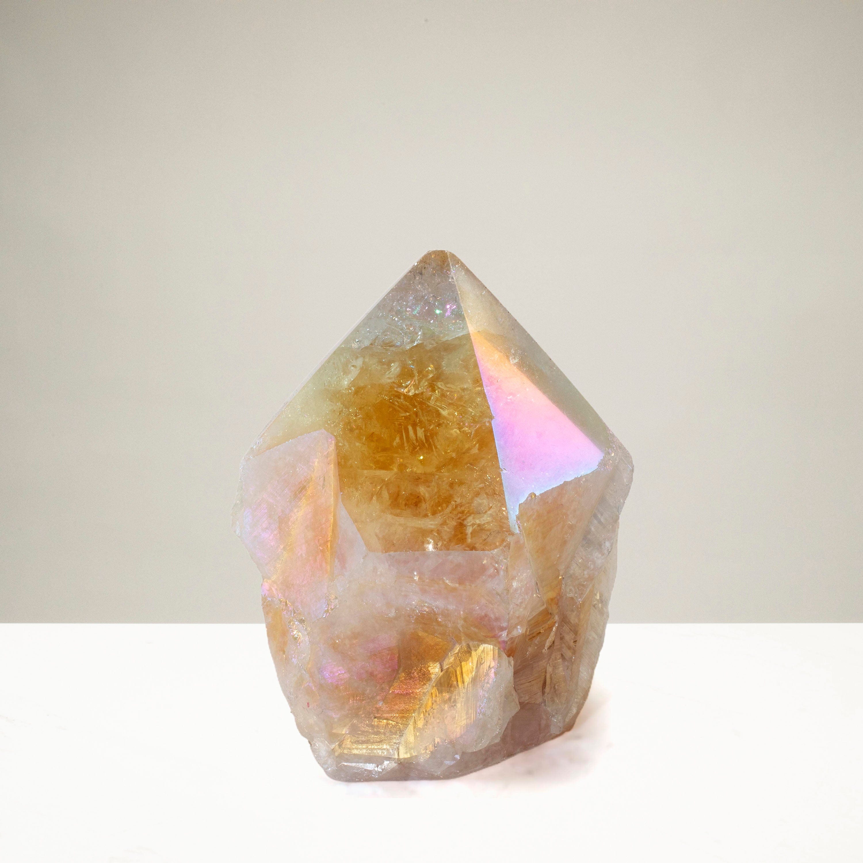 KALIFANO Citrine Aura Borealis Citrine Point - 325 g ABP240-CT