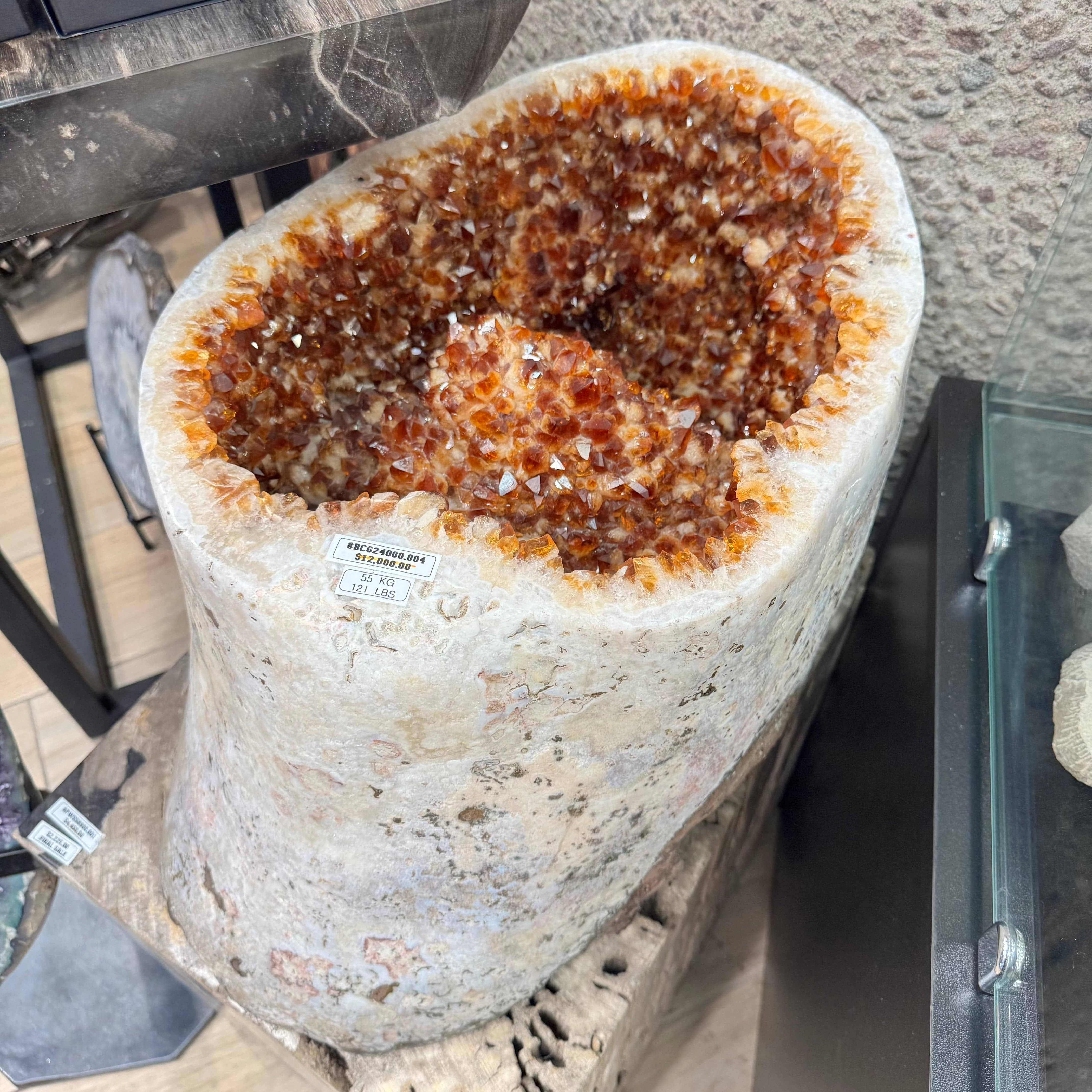 Kalifano Citrine Citrine Geode Brazil - 26 lbs BCG24000.004