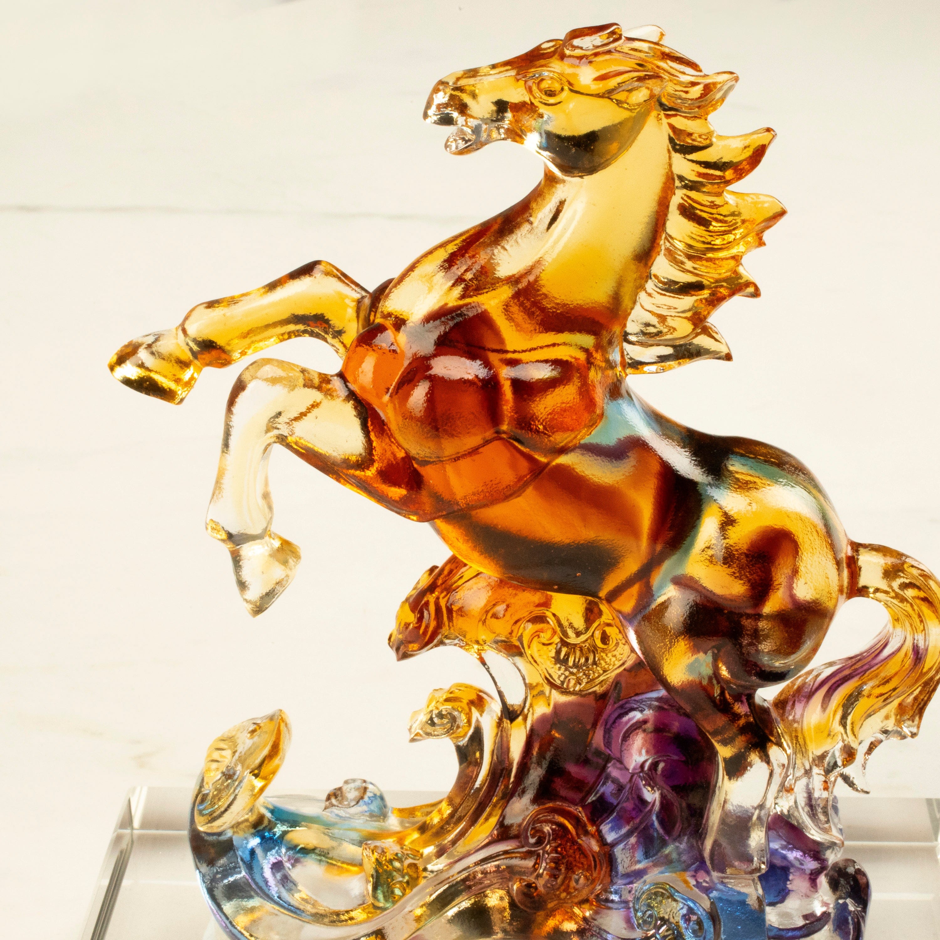 Kalifano Crystal Carving Graceful Horse Crystal Carving with Detachable Base - A Symbol of Freedom and Action CR230-HOR