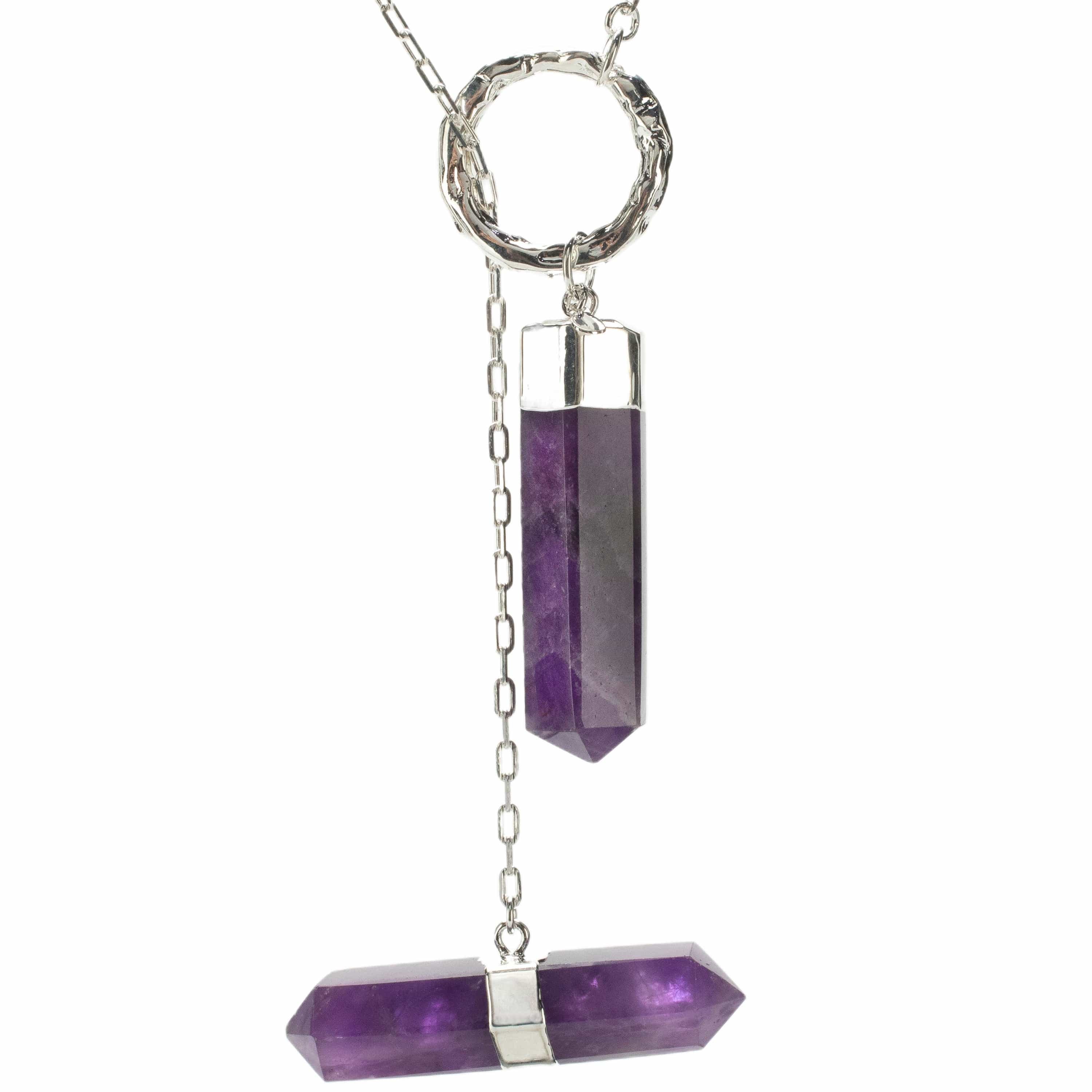 KALIFANO Crystal Jewelry Amethyst Y Necklace CJN-2022-AM