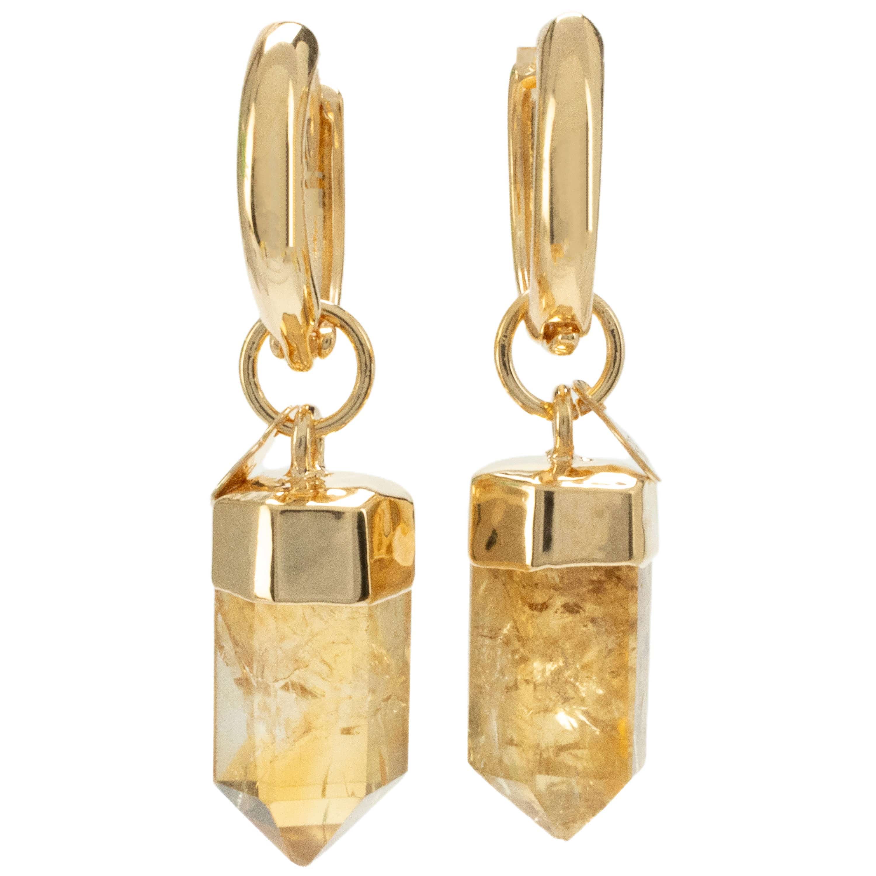 KALIFANO Crystal Jewelry Citrine Drop Earrings CJE-1506-CT