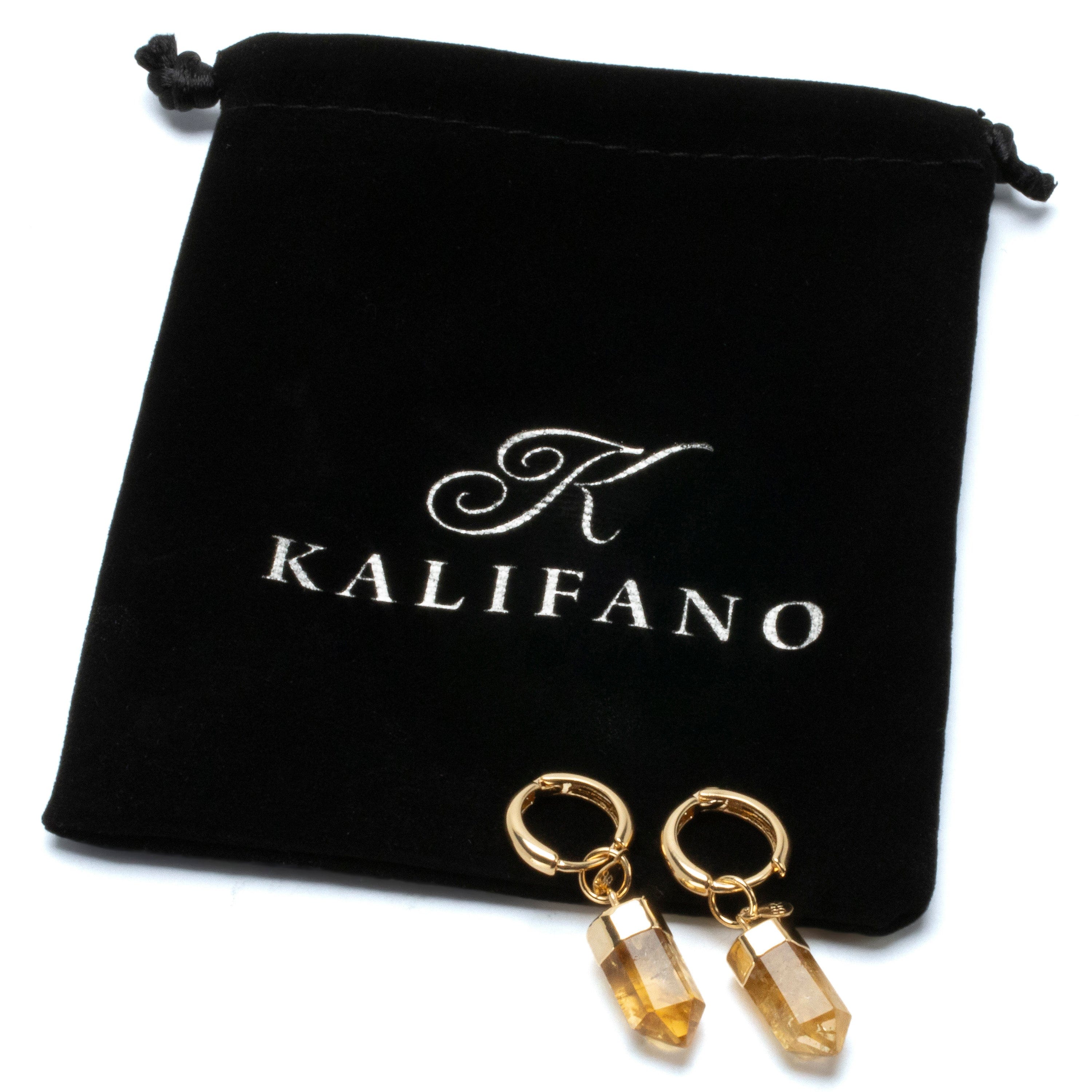 KALIFANO Crystal Jewelry Citrine Drop Earrings CJE-1506-CT