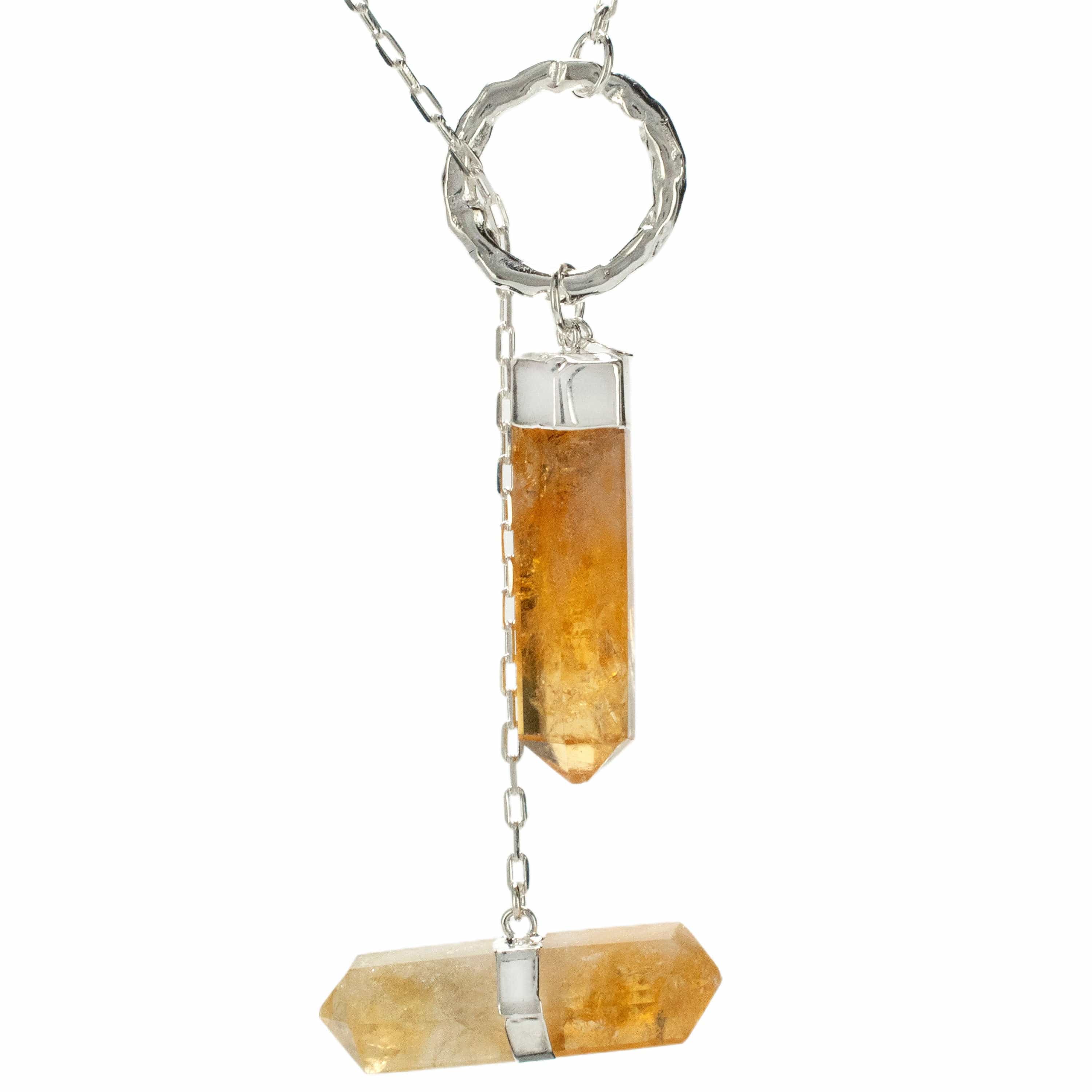 KALIFANO Crystal Jewelry Citrine Y Necklace CJN-2022-CT