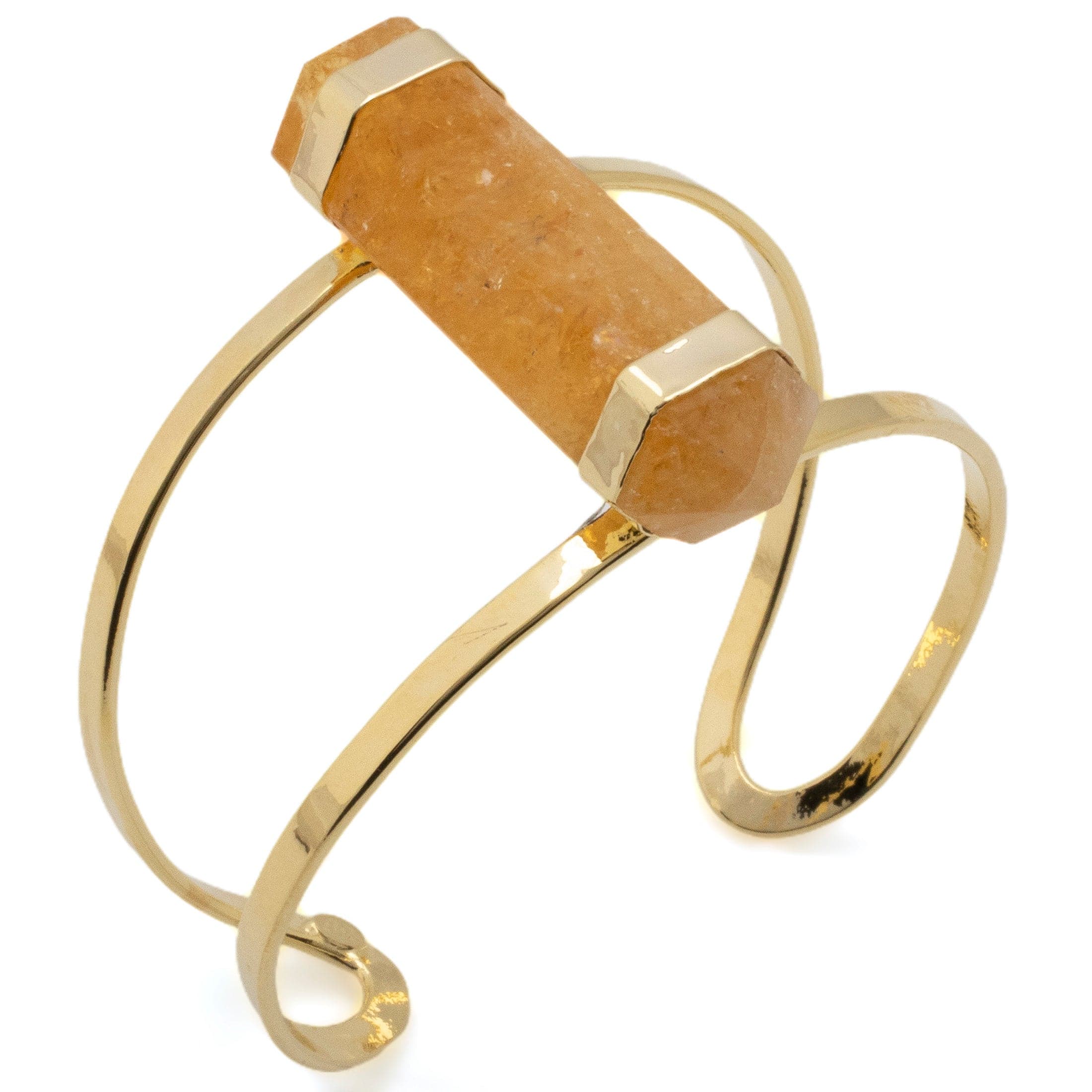 Kalifano Crystal Jewelry Double Terminated Citrine Cuff Bracelet CJB-1017-CT