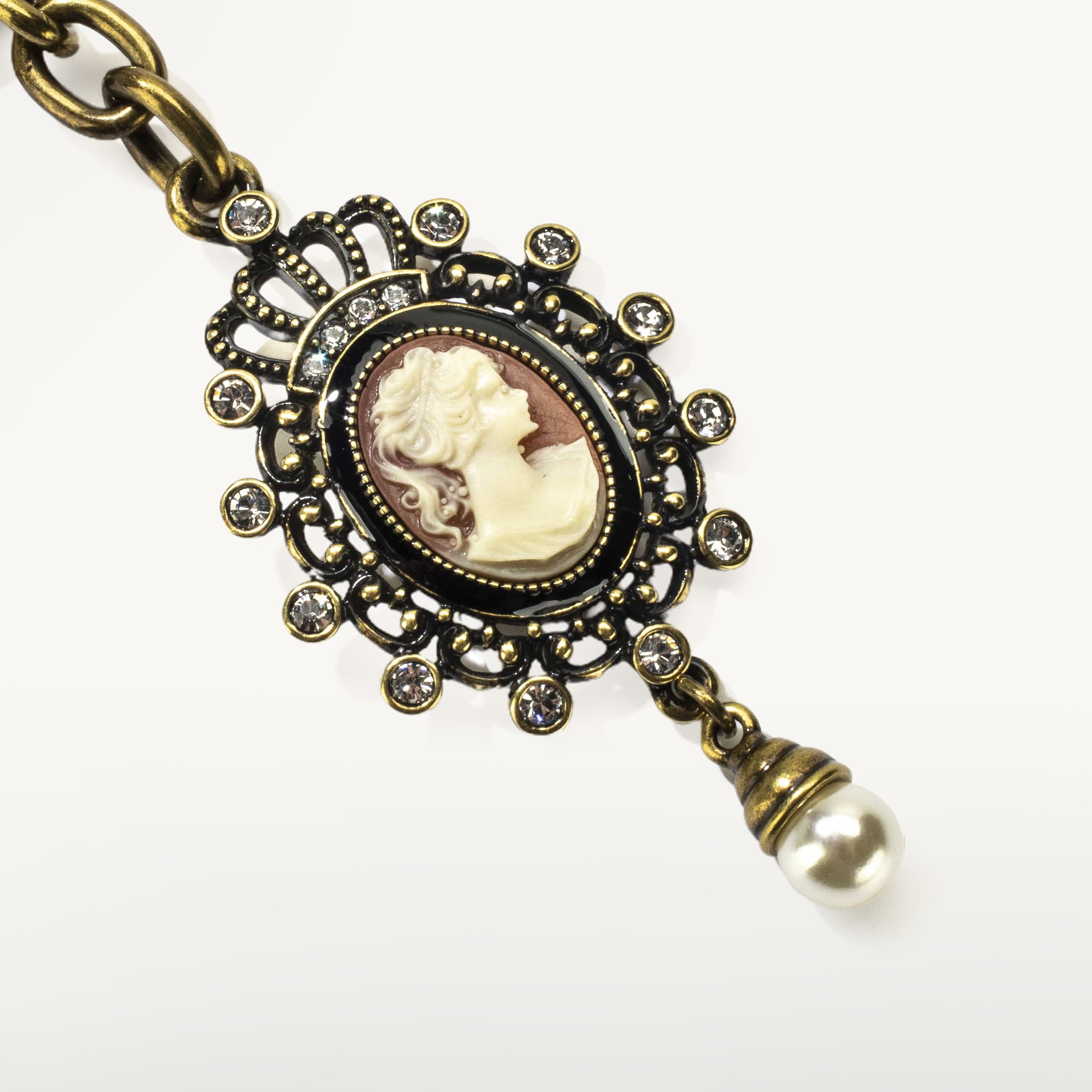 Kalifano Crystal Keychains Antique Cameo Keychain Made with Swarovski Crystals SKC-191