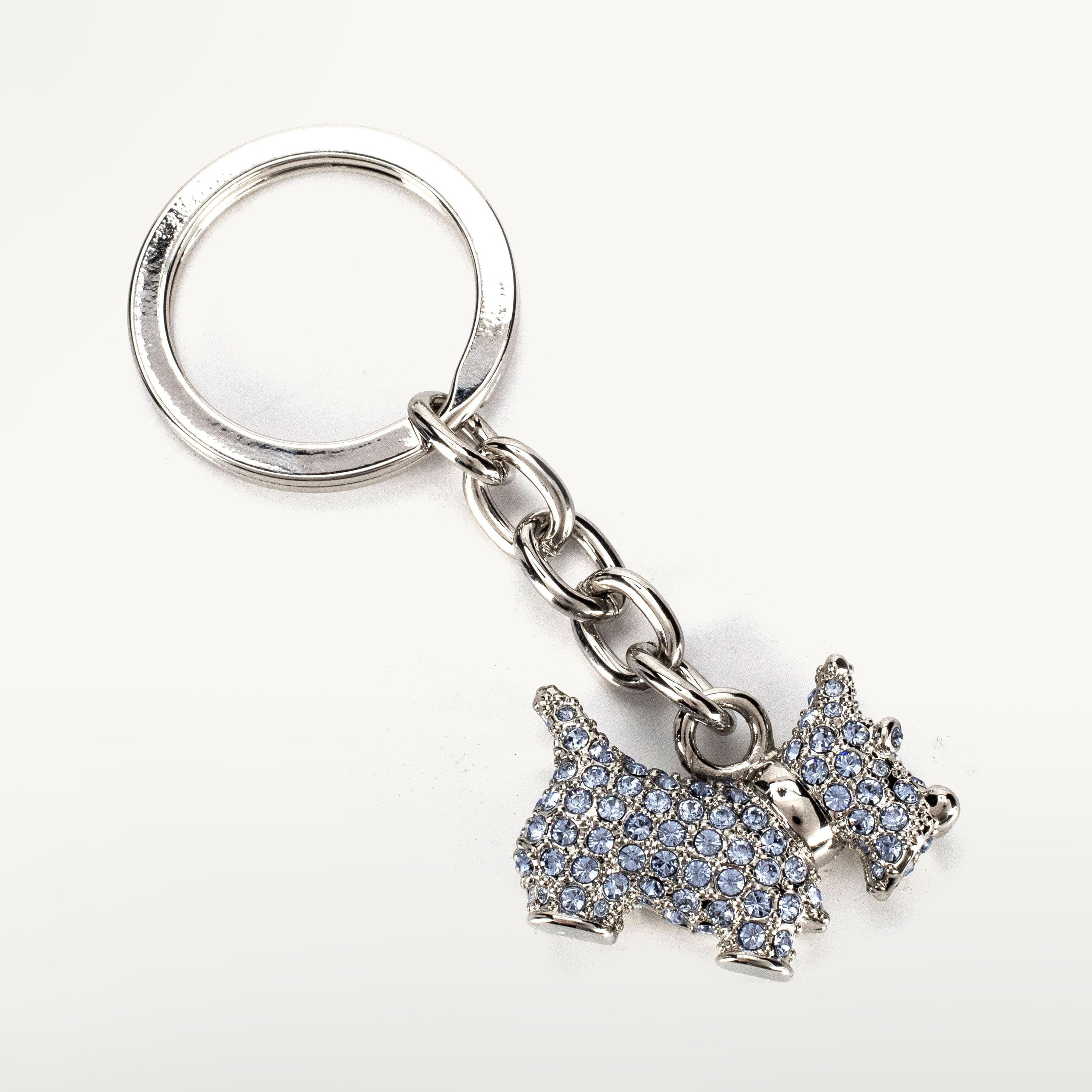 Kalifano Crystal Keychains Blue Scottish Terrier Keychain made with Swarovski Crystals SKC-021