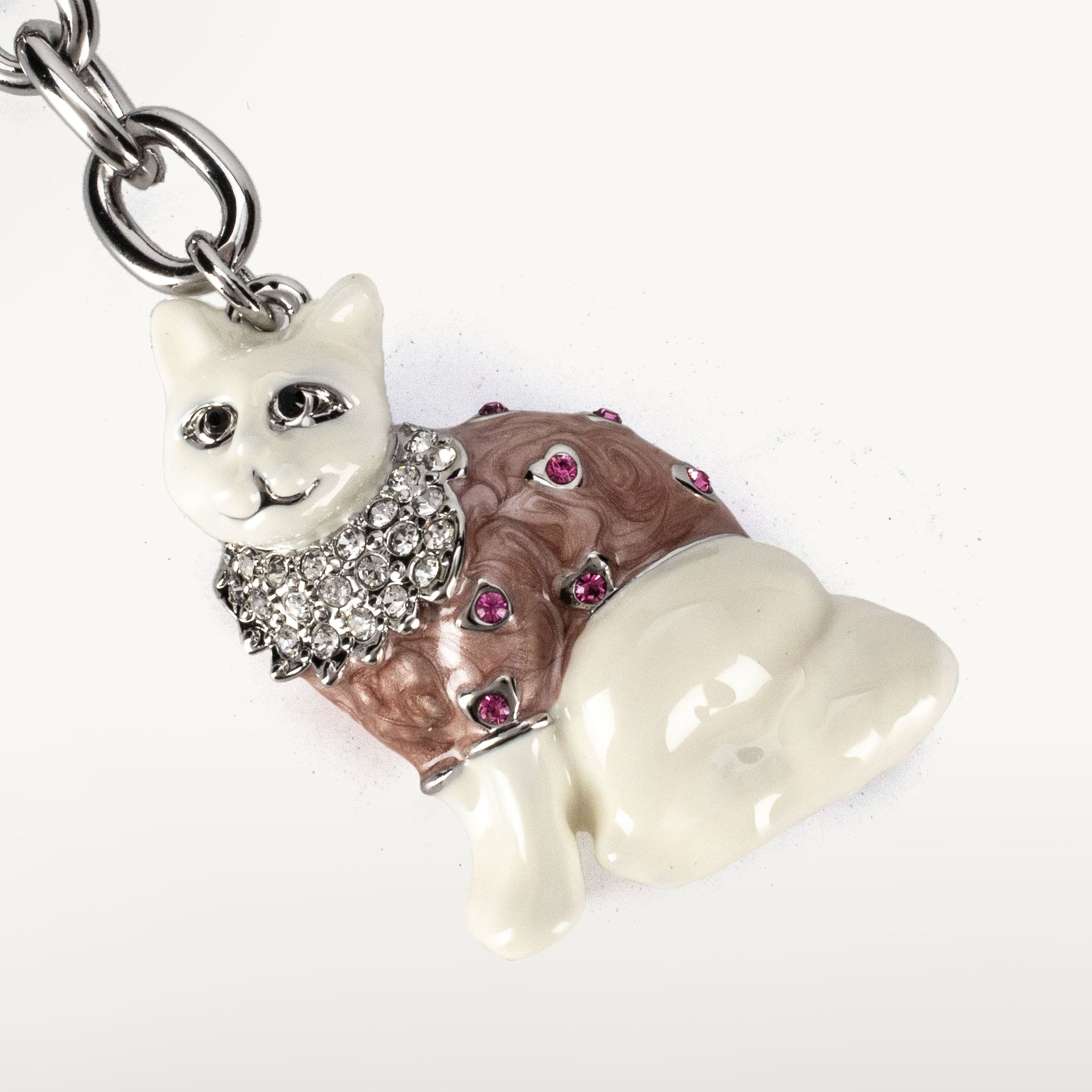 Kalifano Crystal Keychains Cat Keychain made with Swarovski Crystals SKC-060