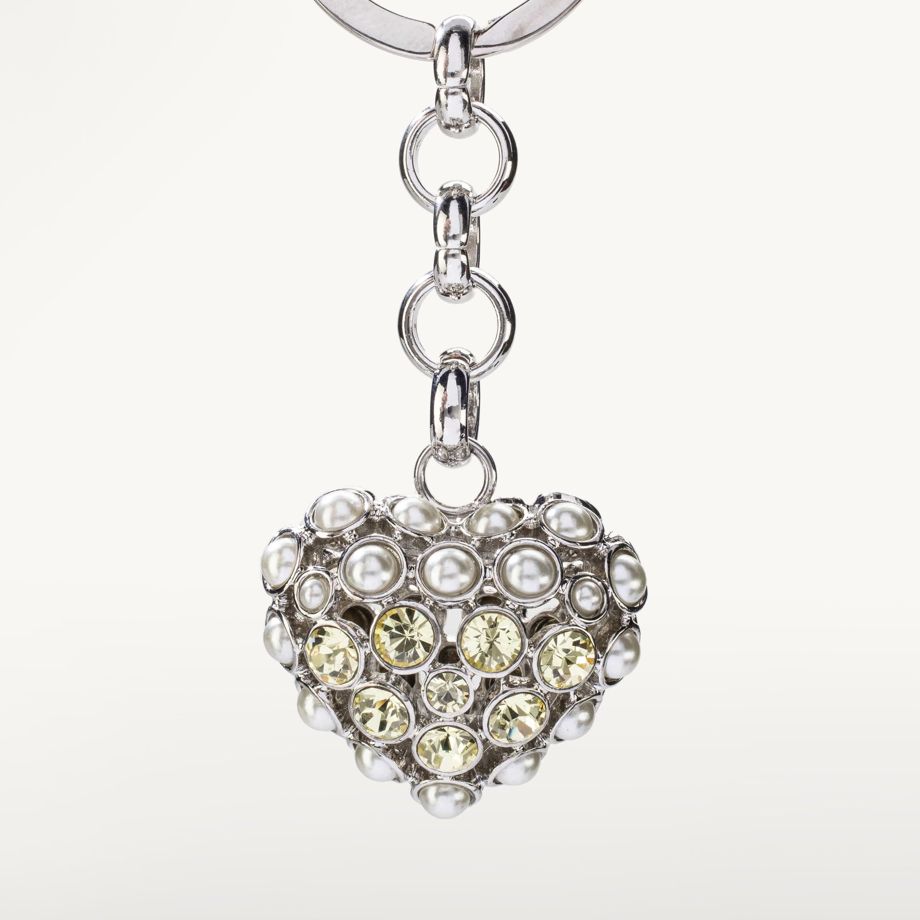 Kalifano Crystal Keychains Citrine Heart Keychain made with Swarovski Crystals SKC-025