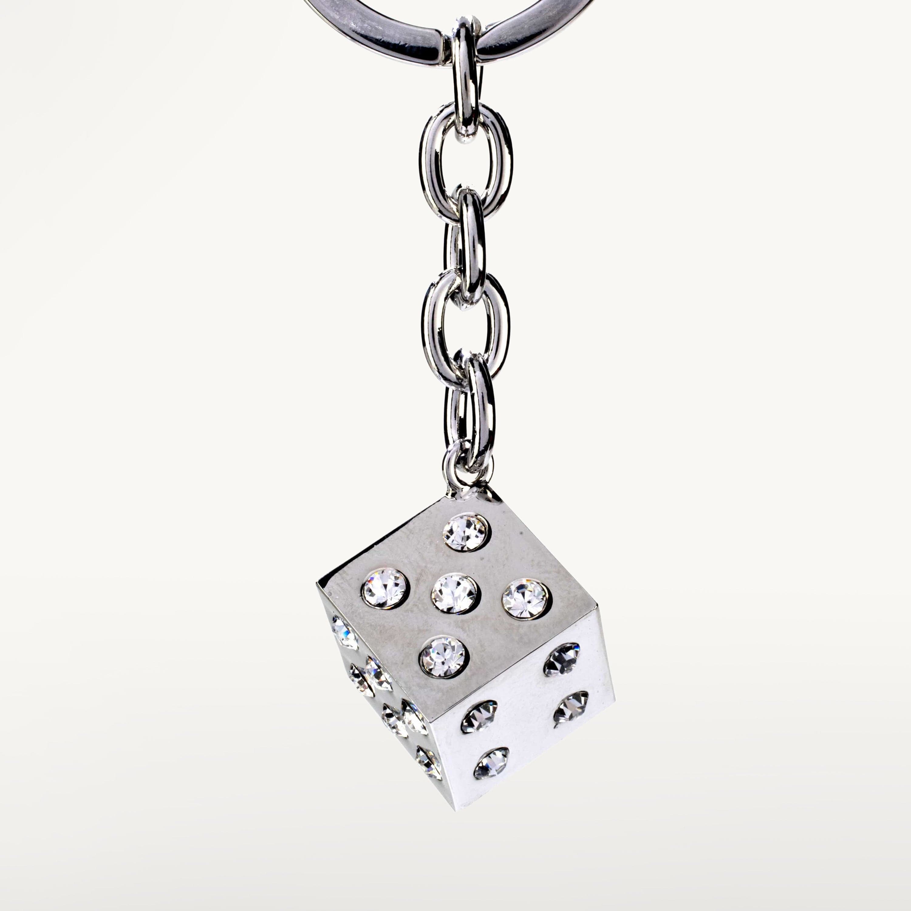 Kalifano Crystal Keychains Dice Keychain made with Swarovski Crystals SKC-062