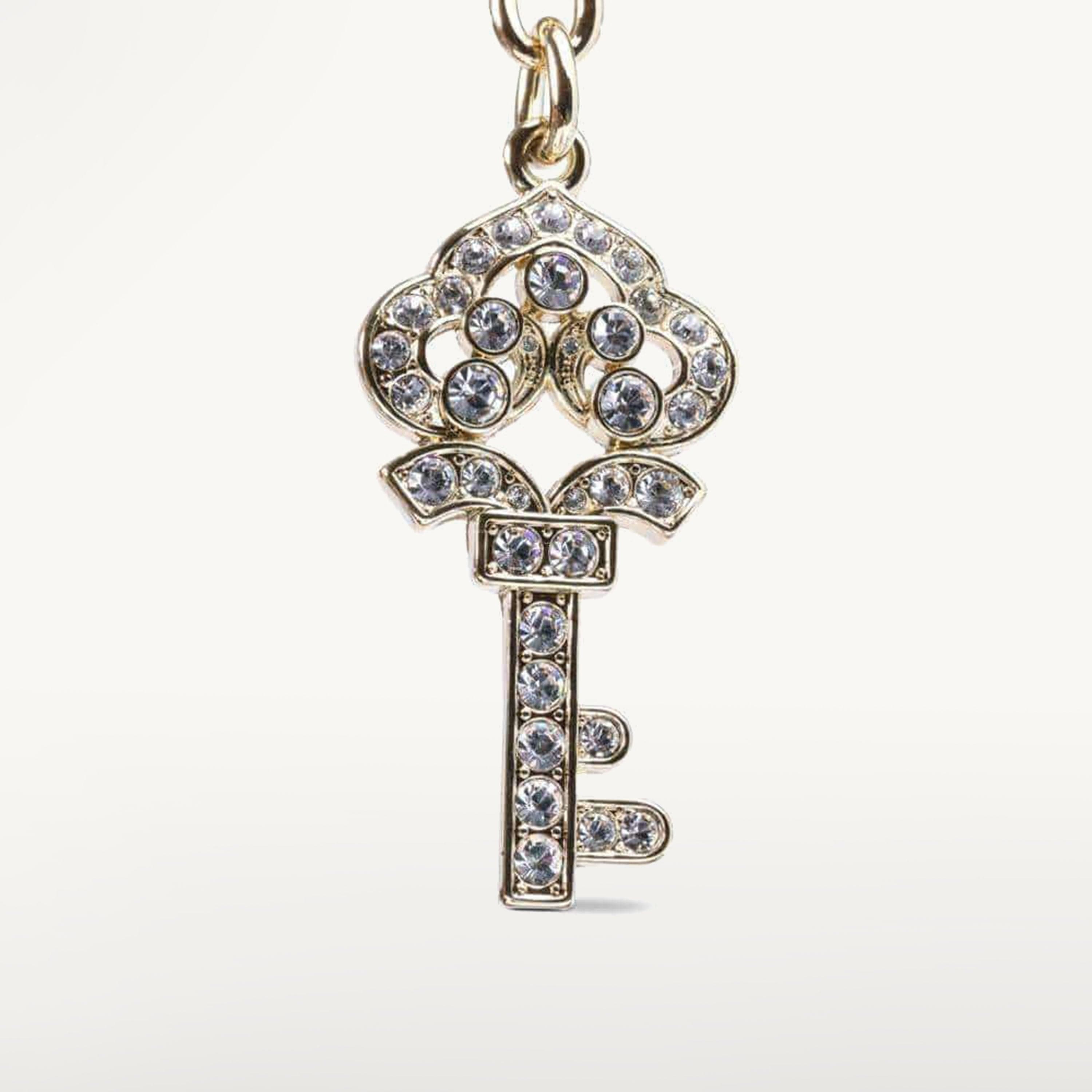 Kalifano Crystal Keychains Gold Crown Key Keychain made with Swarovski Crystals SKC-139