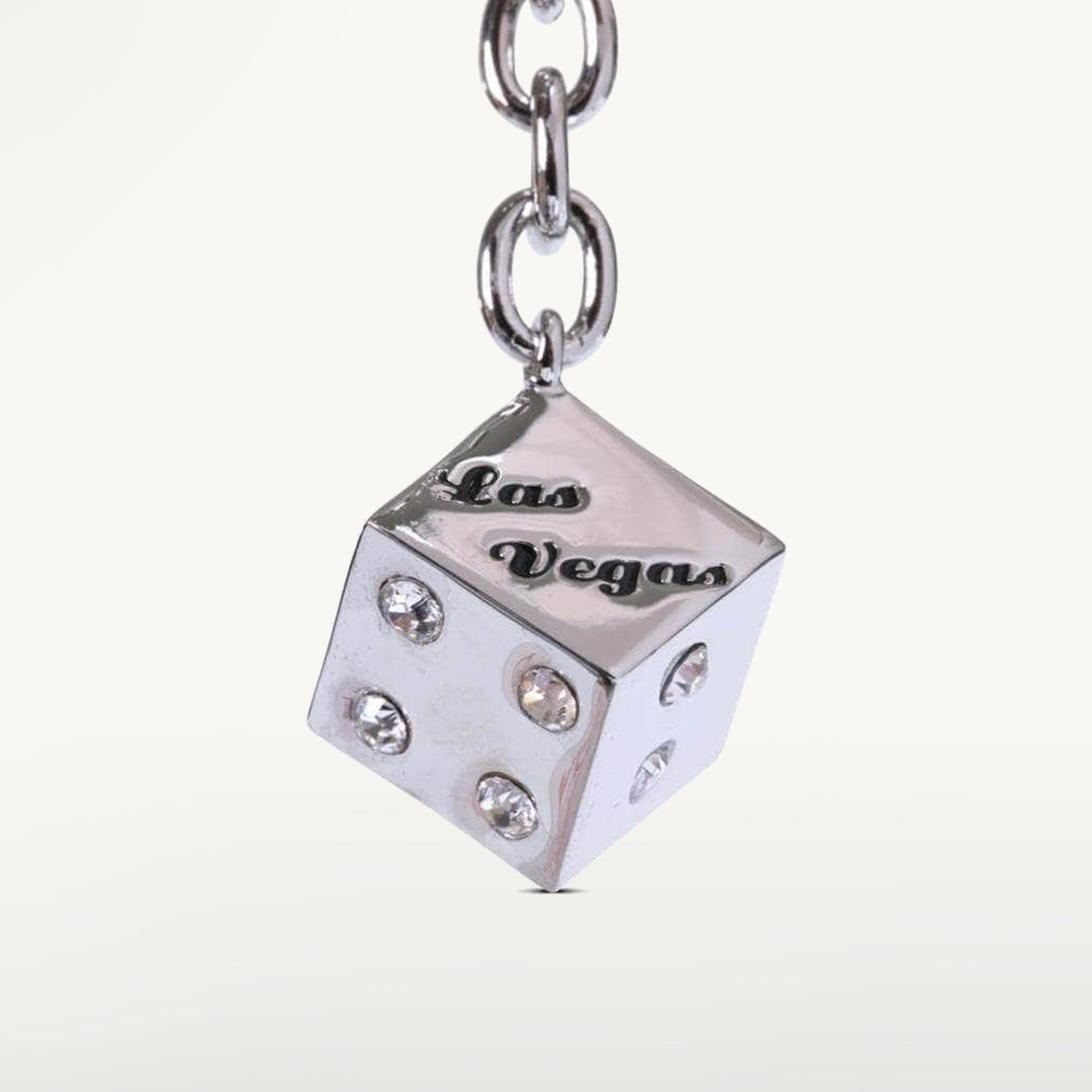 Kalifano Crystal Keychains Las Vegas Dice Keychain made with Swarovski Crystals SKC-007