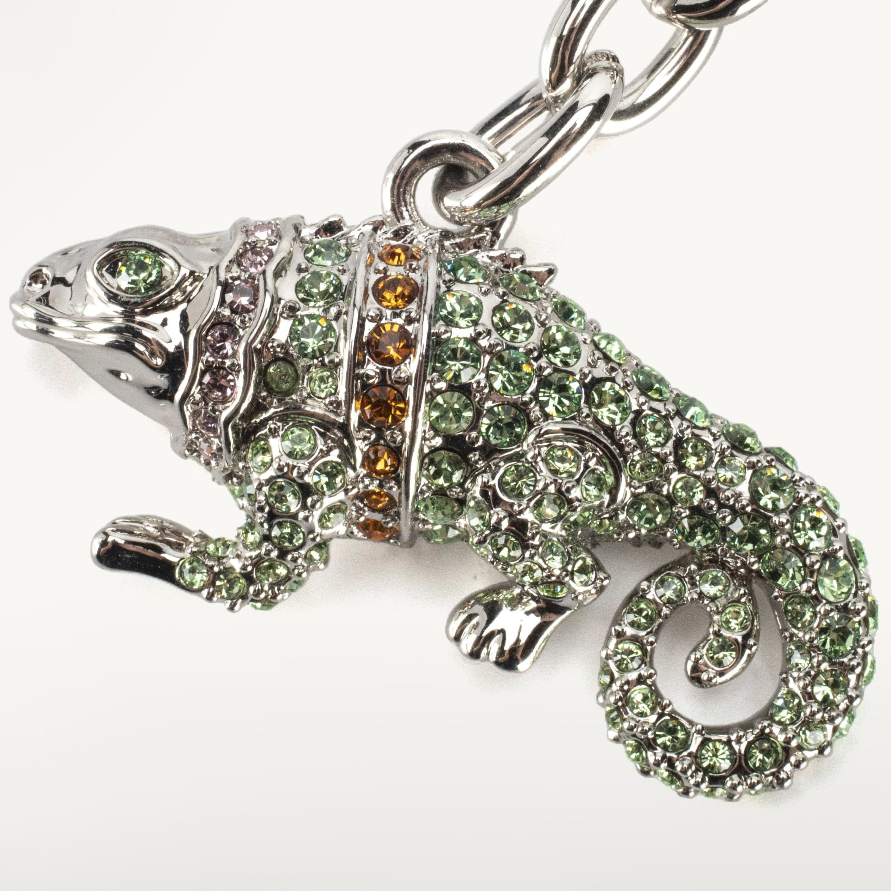 Kalifano Crystal Keychains Peridot Iguana Keychain made with Swarovski Crystals SKC-153