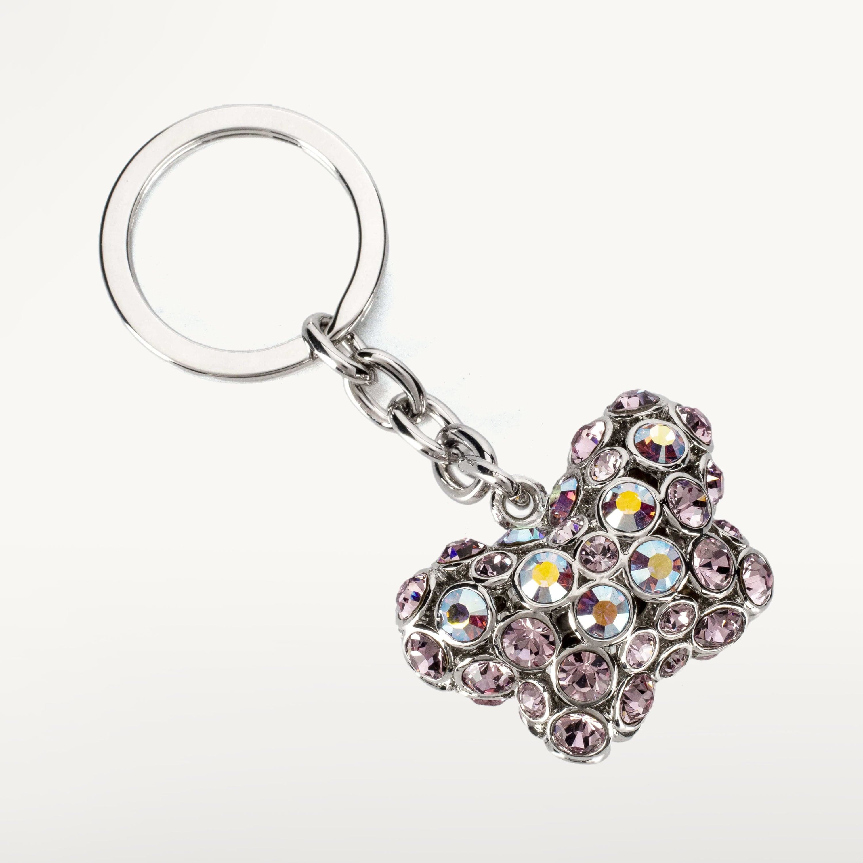 Kalifano Crystal Keychains Pink Butterfly Keychain made with Swarovski Crystals SKC-049