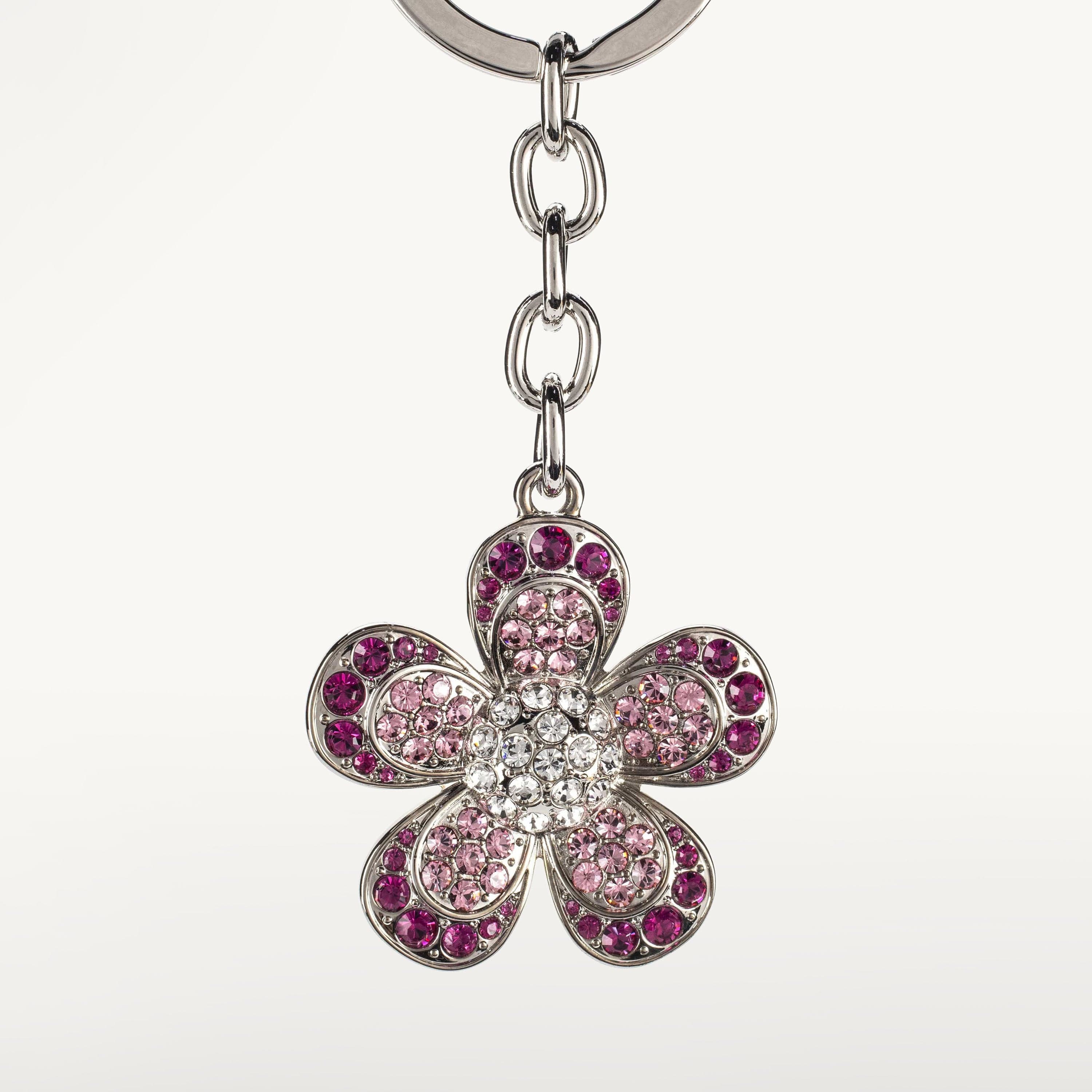 Kalifano Crystal Keychains Pink Flower Keychain made with Swarovski Crystals SKC-051